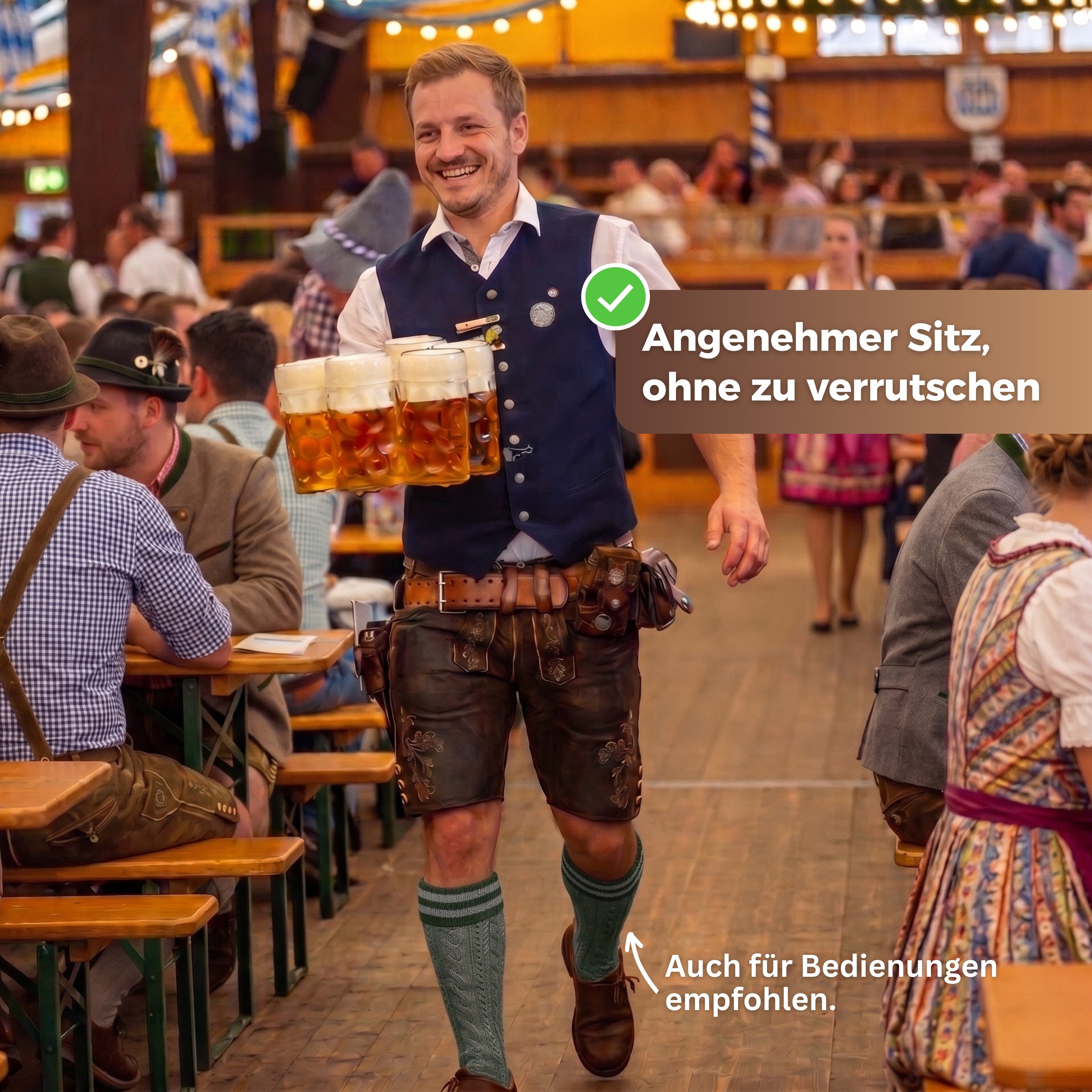 MEDOLY Trachtensocken Umschlagsocke Wolle (1er-Pack) Trachtenstrümpfe (1 Paar) mit Zopfmuster – Bild 3 von 3