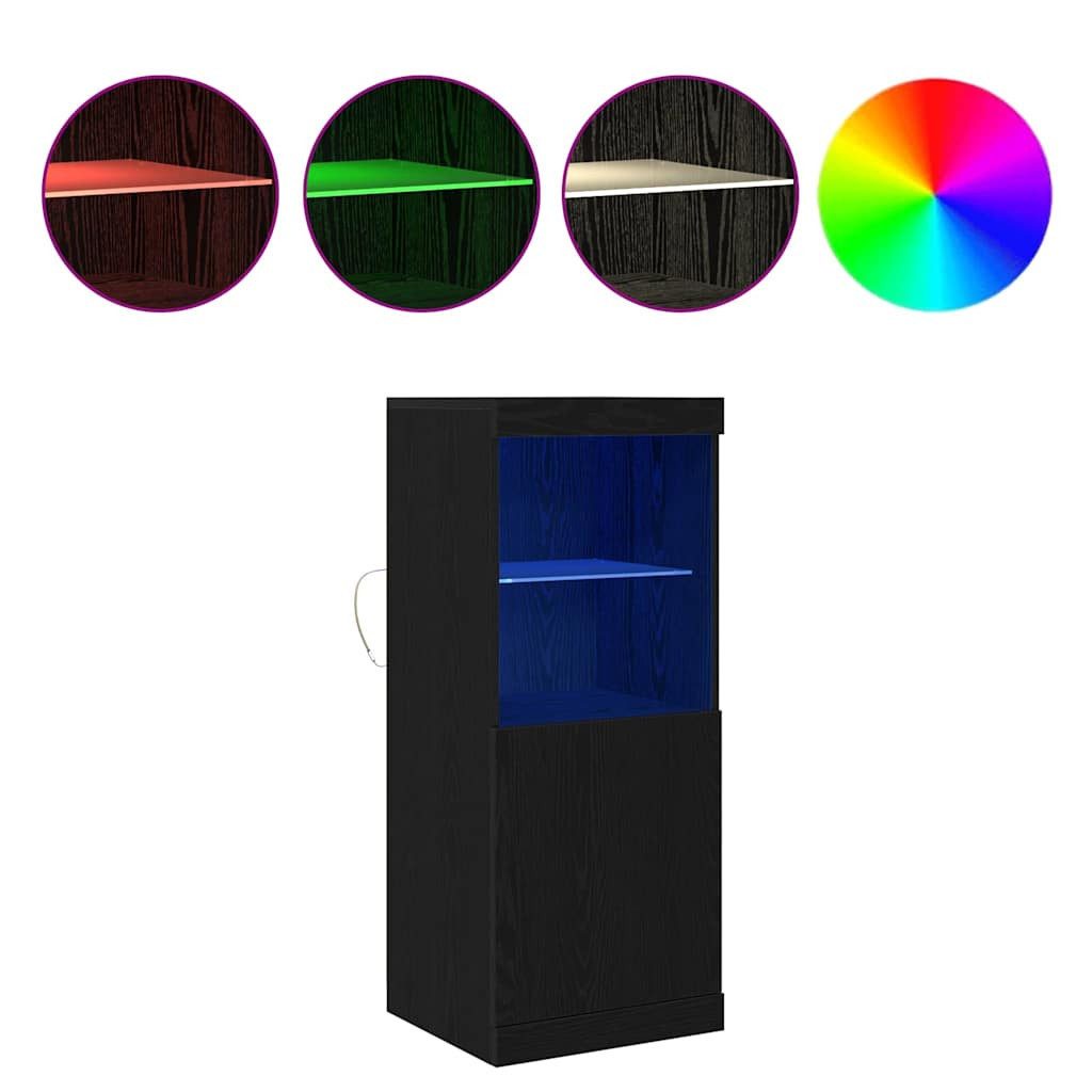 vidaXL Sideboard LED-Sideboard Schwarz Eichen-Optik 41 x 37 x 100 cm (1 St)