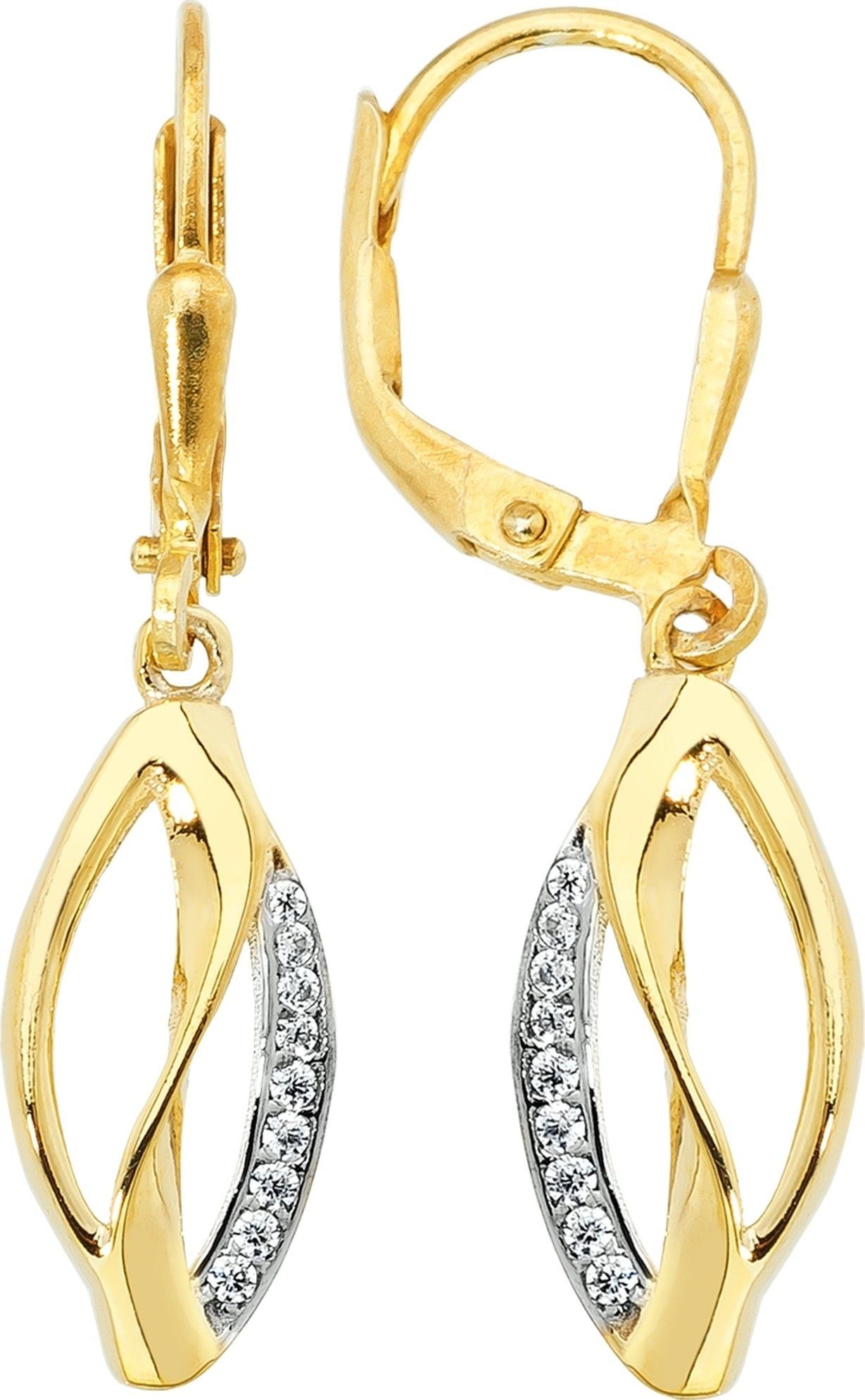 Offizieller Händler Balia Paar Ohrhänger Balia Gold 8 - 333 Ohrhänger Ohrhänger (Ohrhänger), weiß, gold (Blatt) 8K Karat, Farbe: aus für Gelbgold Damen