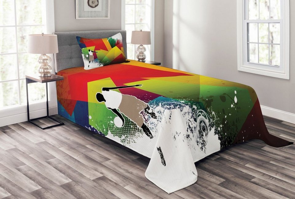 Tagesdecke »Set mit Kissenbezügen Waschbar«, Abakuhaus, Bunt Basketball
