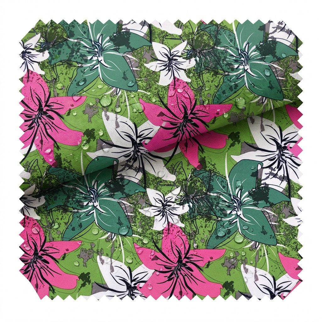 novely® Stoff OXFORD 210D D187 Hawaii Pastell Flowers Printstoff Outdoor, Wasserabweisend, Outdoor, Meterware, 1lfm