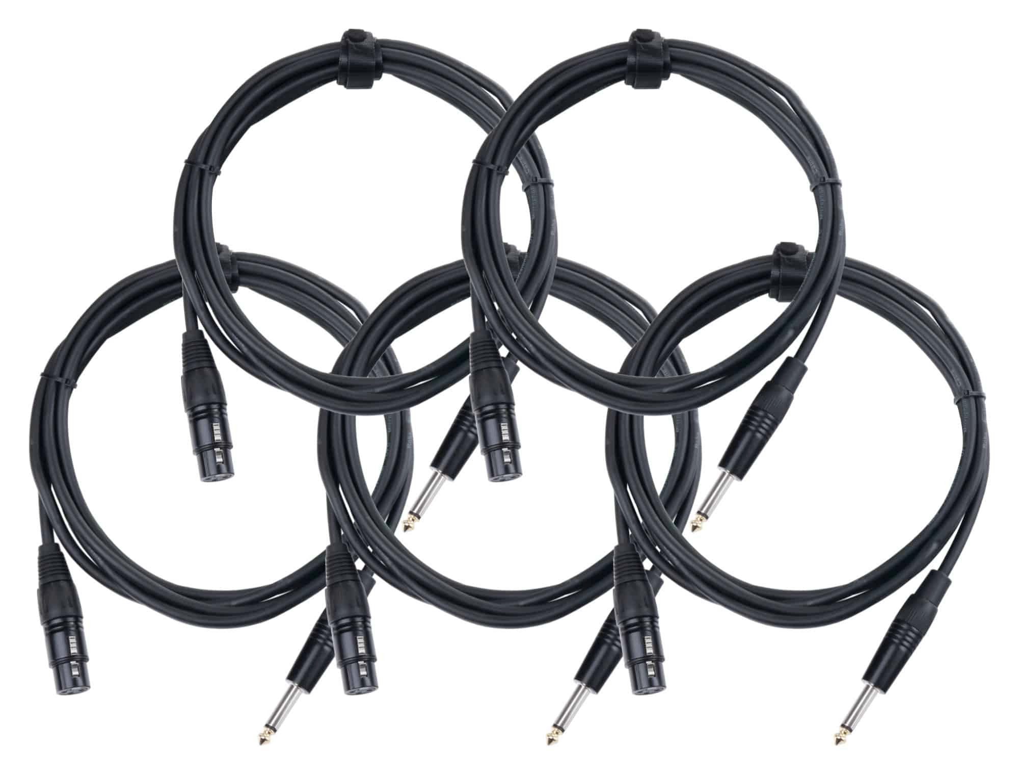 5x Stage XFJ-2.5 Mikrofonkabel Audio-Kabel