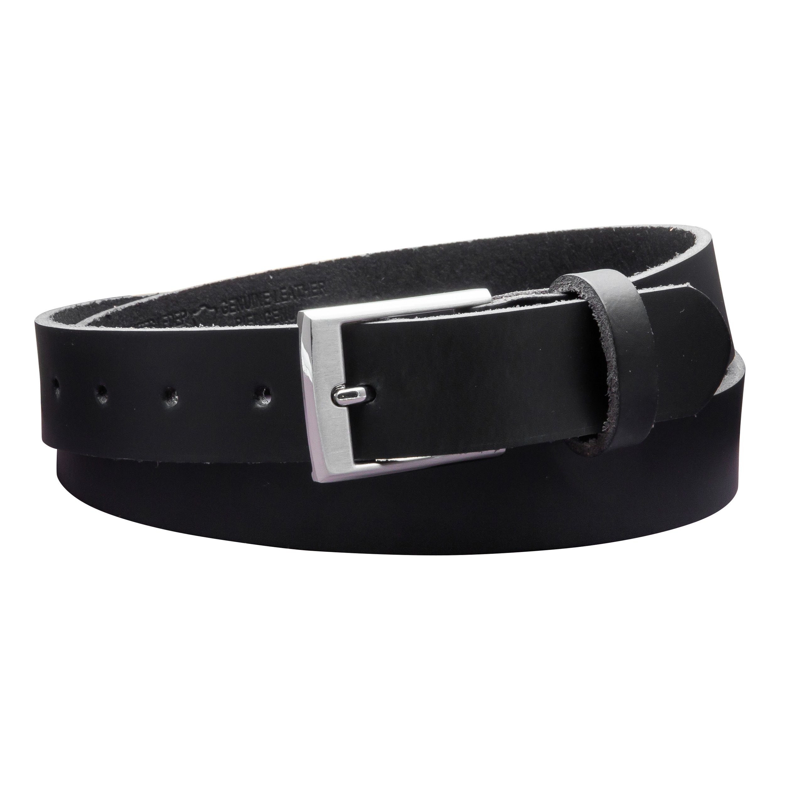 COLOGNEBELT Ledergürtel OM39-PL-Schwarz MADE IN GERMANY, Schwarz Kürzbar, 100 % Echtleder, Aus einem Stück, Unisex