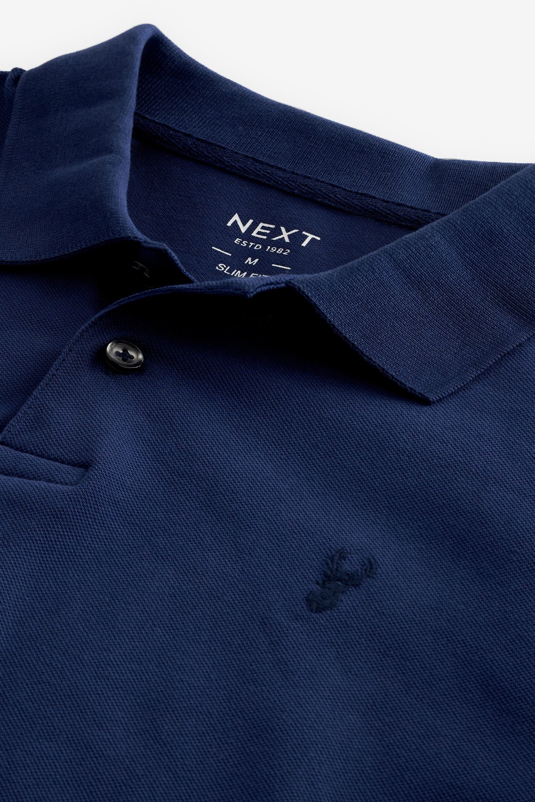 Next Poloshirt Piqué-Poloshirt Rich Blue (1-tlg) Slim-Fit –