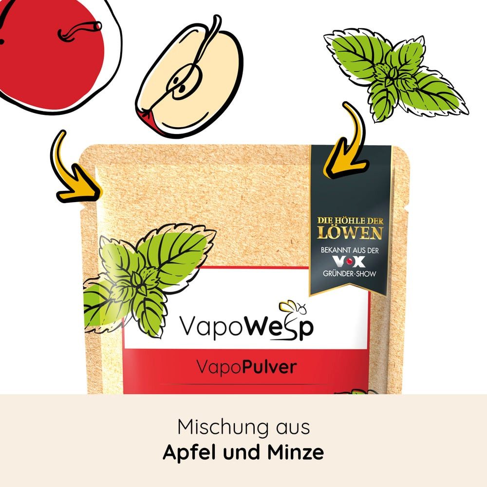 VapoWesp Wespennestattrappe, VapoPulver verschiedene Sorten je 100g, Aromatischer Duft für die VapoWesp Räucherbox