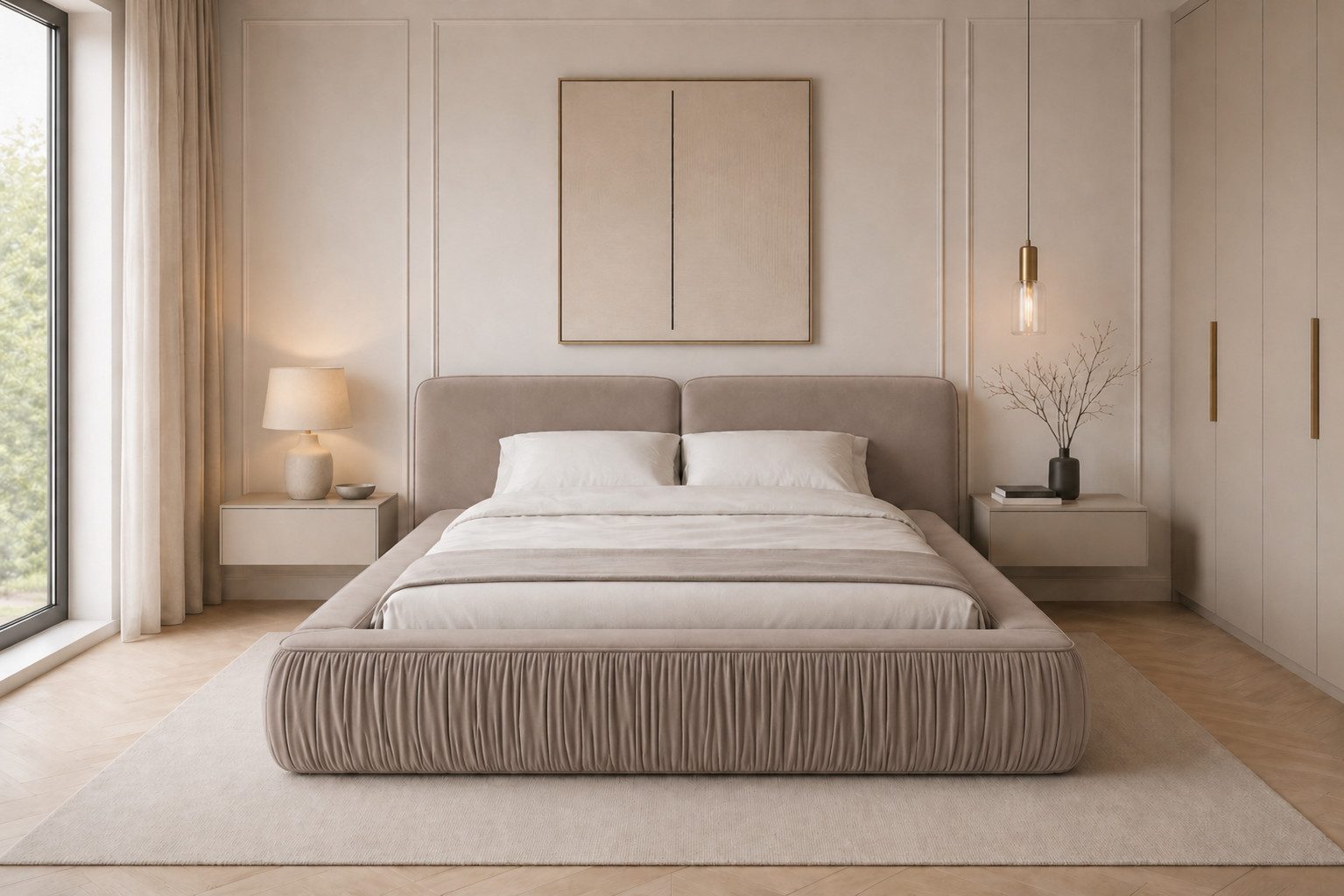 MOEBLO Polsterbett 08 (aus edlem Samt (Riviera Velours) – Modernes Designer-Doppelbett mit weich gepolstertem Kopfteil, stabilem Metall-Holz-Rahmen und großem Bettkasten mit Gaslift – Komfortables Stauraumbett für stilvolle Schlafzimmer), (BxHxT): 207 / 227 / 247 x 94 x 240 cm