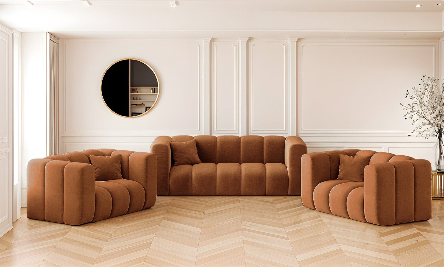 Kaiser Möbel Loungeset Sofagarnitur 2+1+1 Couchgarnitur günstig online kaufen