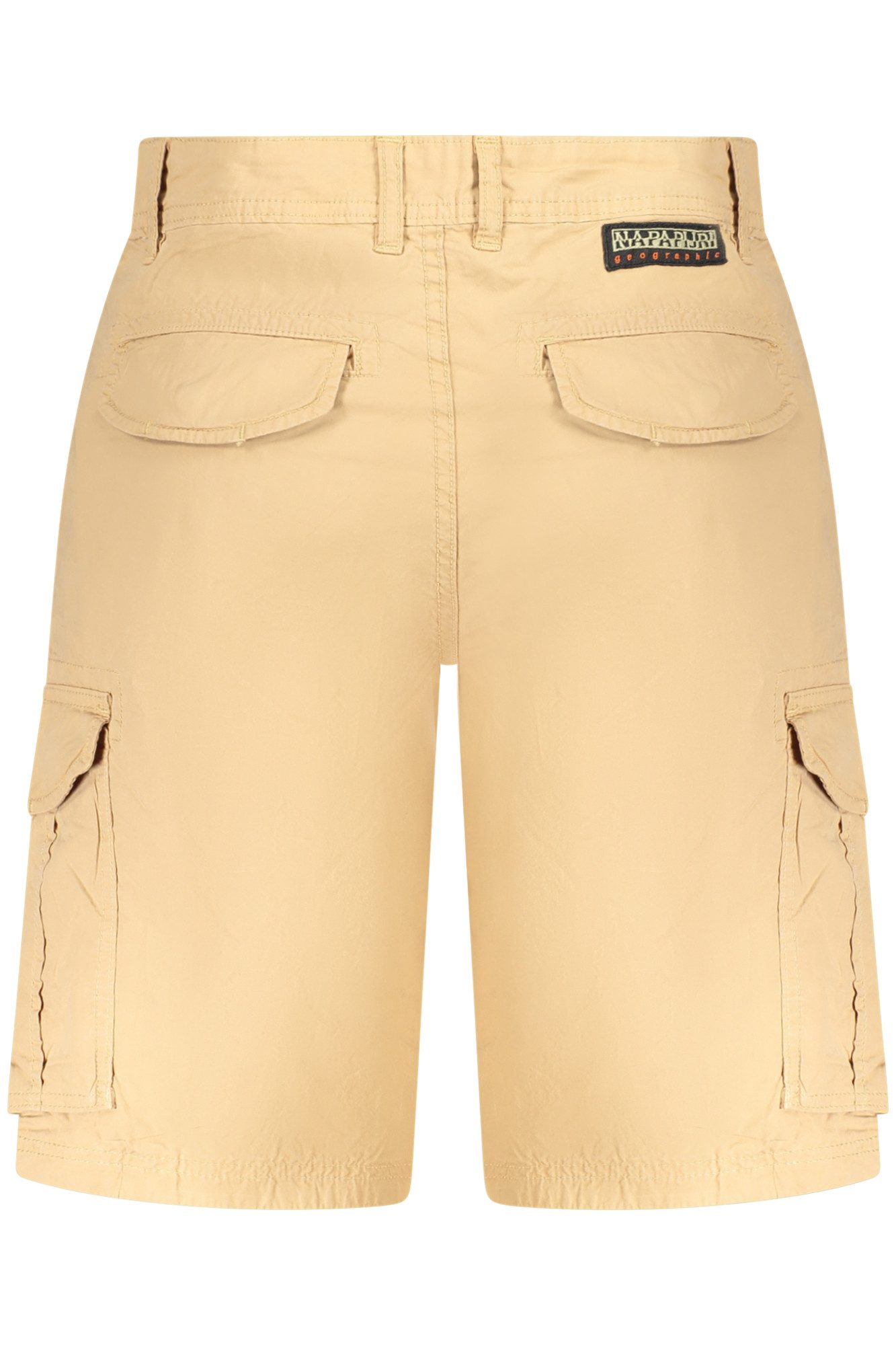 Napapijri 5-Pocket-Hose Bequeme Herren Bermuda Shorts Beige mit Cargotaschen und Stickerei