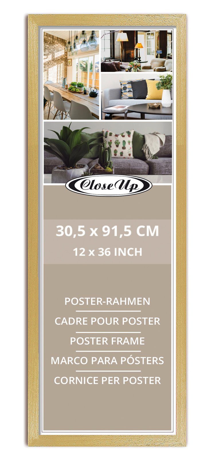 Close Up Bilderrahmen Posterrahmen 30,5 x 91,5 cm Buche hell