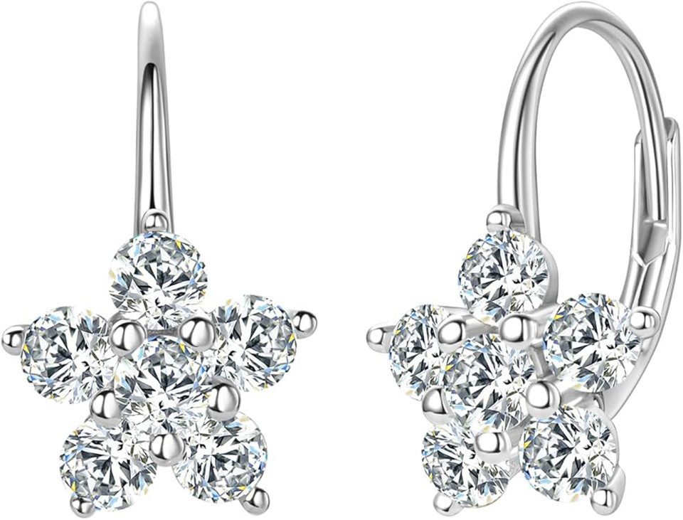 Jumpeak Paar Ohrstecker Diamantohrringe,Diamantohrringe in Blumenform,0.1ct,D/E,VVS/VS, Geburtstagsgeschenk, Valentinstagsgeschenk, …