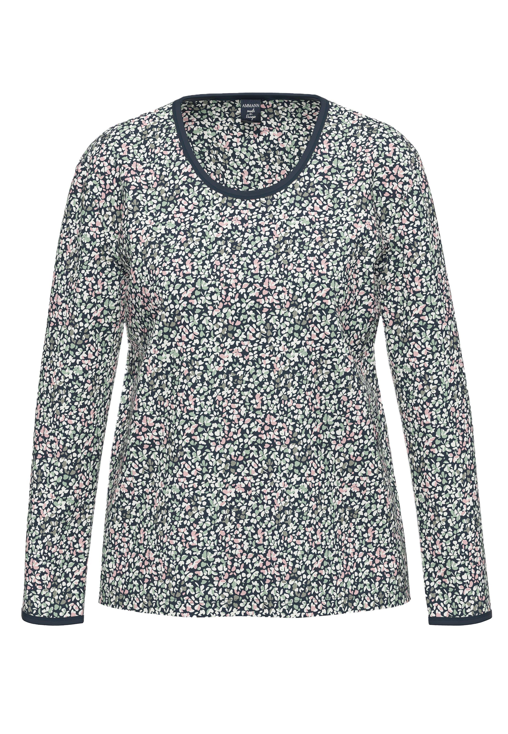 Shirt (1-tlg) Pyjamaoberteil - Cotton - Match Mix Schlafanzug Ammann & Baumwolle Langarm - Organic