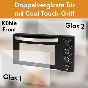 CLATRONIC Minibackofen KK 3786, Mini-Backofen mit Kochplatten und Drehspieß