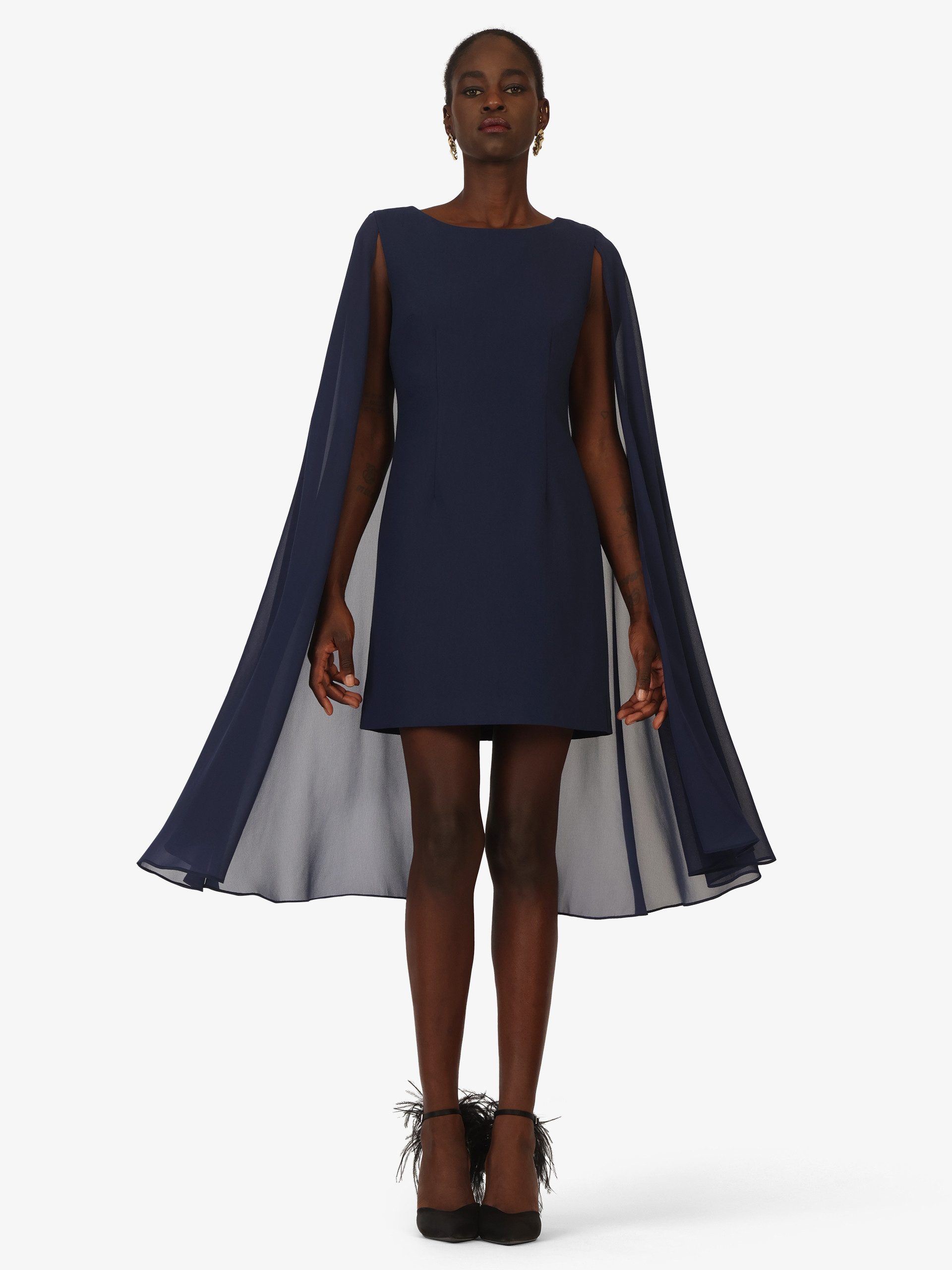 Kraimod Cocktailkleid mit Cape-Ärmeln