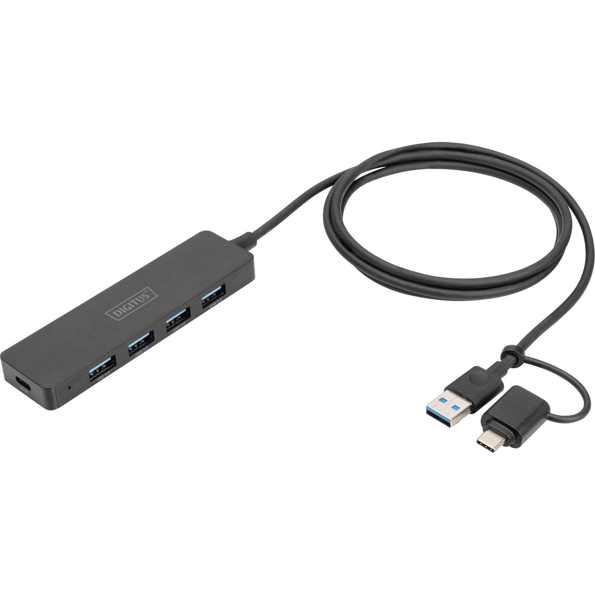 Digitus Digitus USB 3.0 Hub 4-Port Slim Line, USB-Hub Computer-Adapter