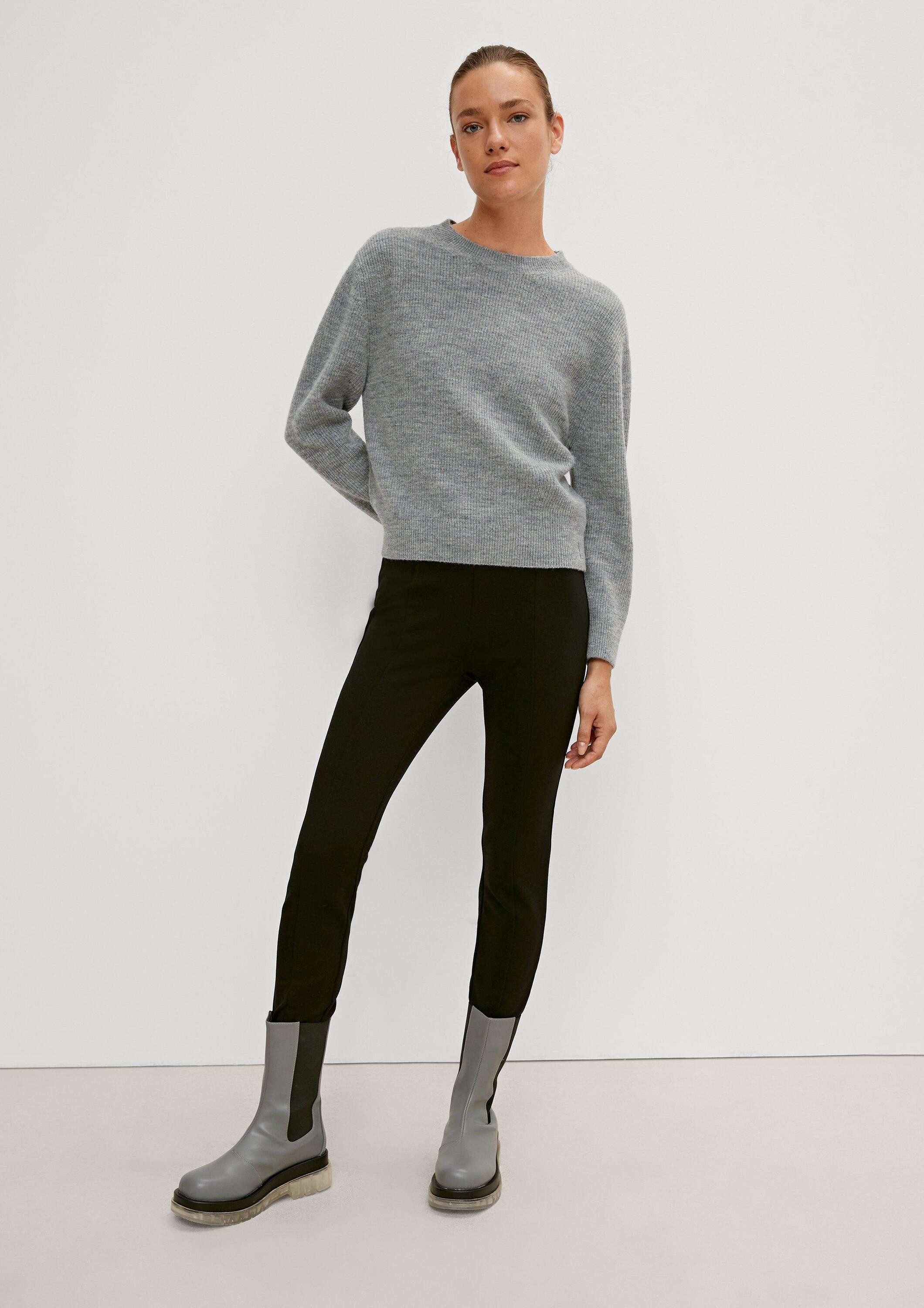 comma Longpullover Strickpullover Softer Pullover aus Wollmix