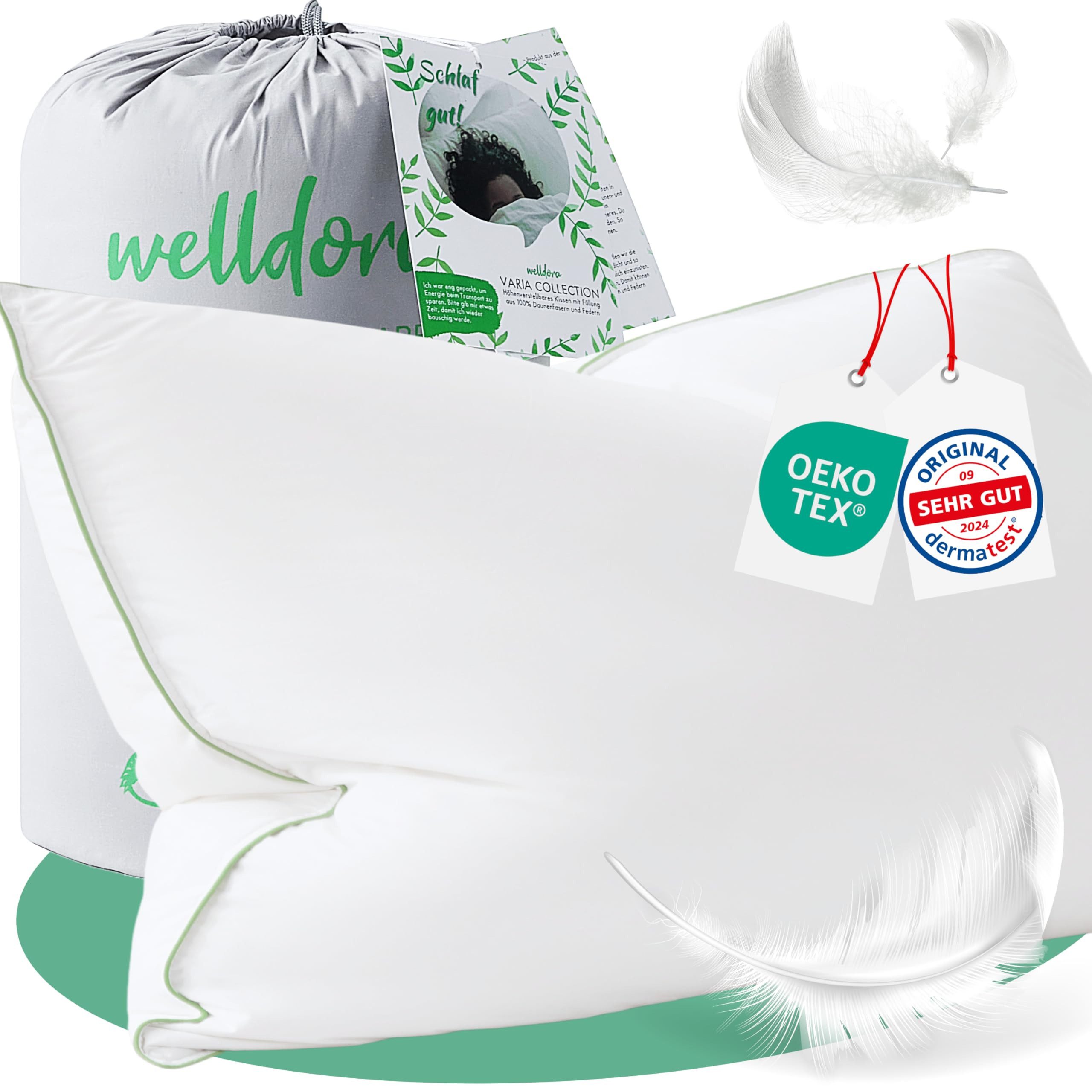 Welldora 3-Kammer-Kopfkissen Premium Kopfkissen, Ergonomisch optimiertes Na günstig online kaufen