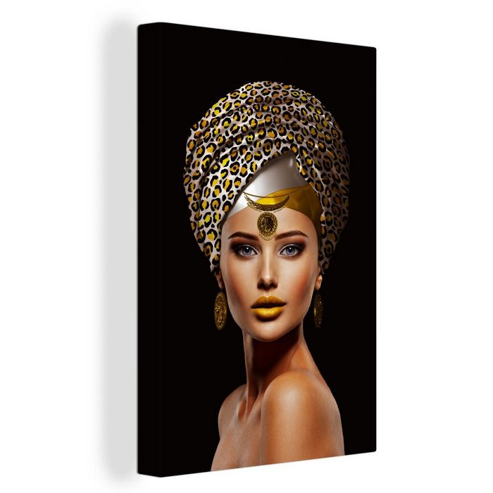 OneMillionCanvasses® Leinwandbild Frauen - Accessoires - Gelb (1 St) Leinwandbild fertig bespannt inkl. Zackenaufhänger Gemälde