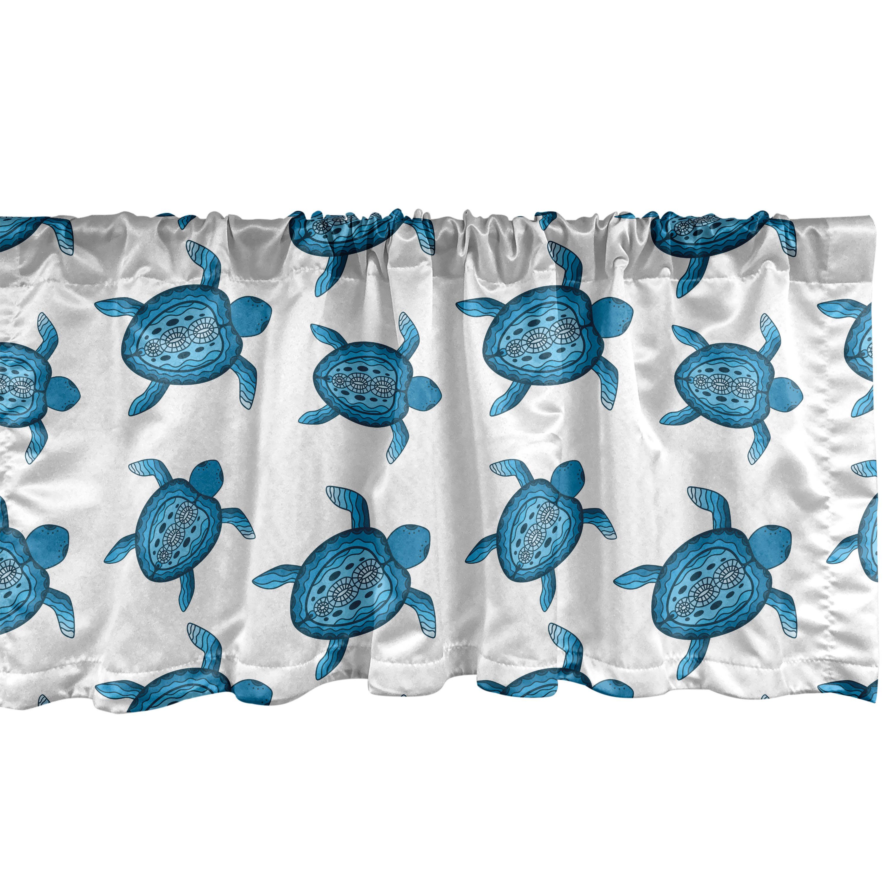 Seegeschöpf Küche Volant Art Microfaser, für Scheibengardine Abakuhaus, Schlafzimmer Vorhang mit Stangentasche, Aboriginal Dekor Schildkröte