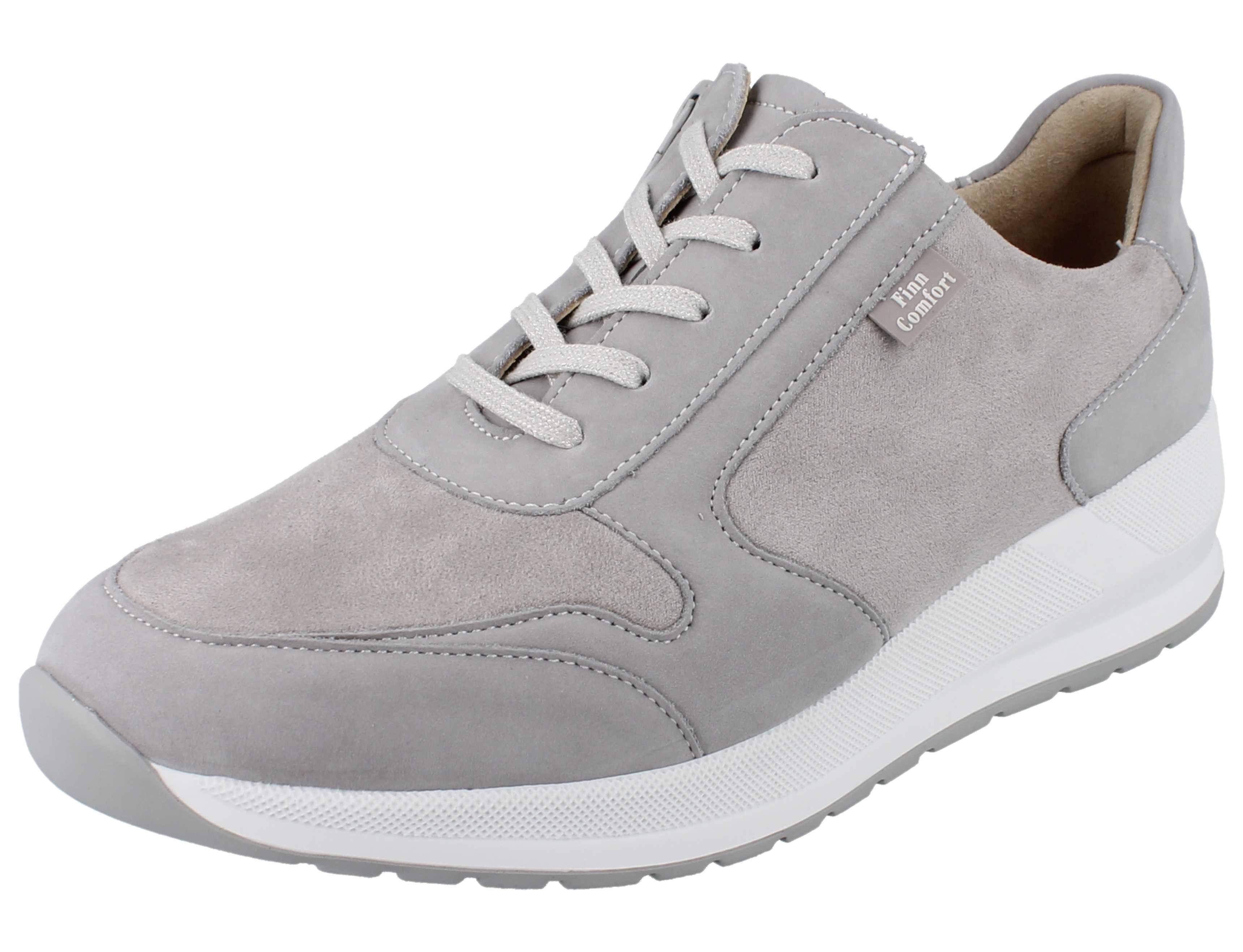 Finn Comfort FINN COMFORT Stretch Mori Damen Halbschuhe hellgrau Nubukleder Schnürschuh Wechselfußbett
