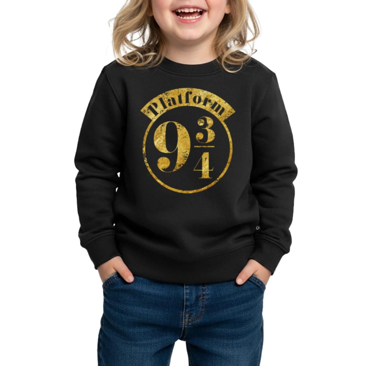 Sweatshirt Harry Potter Platform 9 3/4 Gold Kinder Premium Pullover
