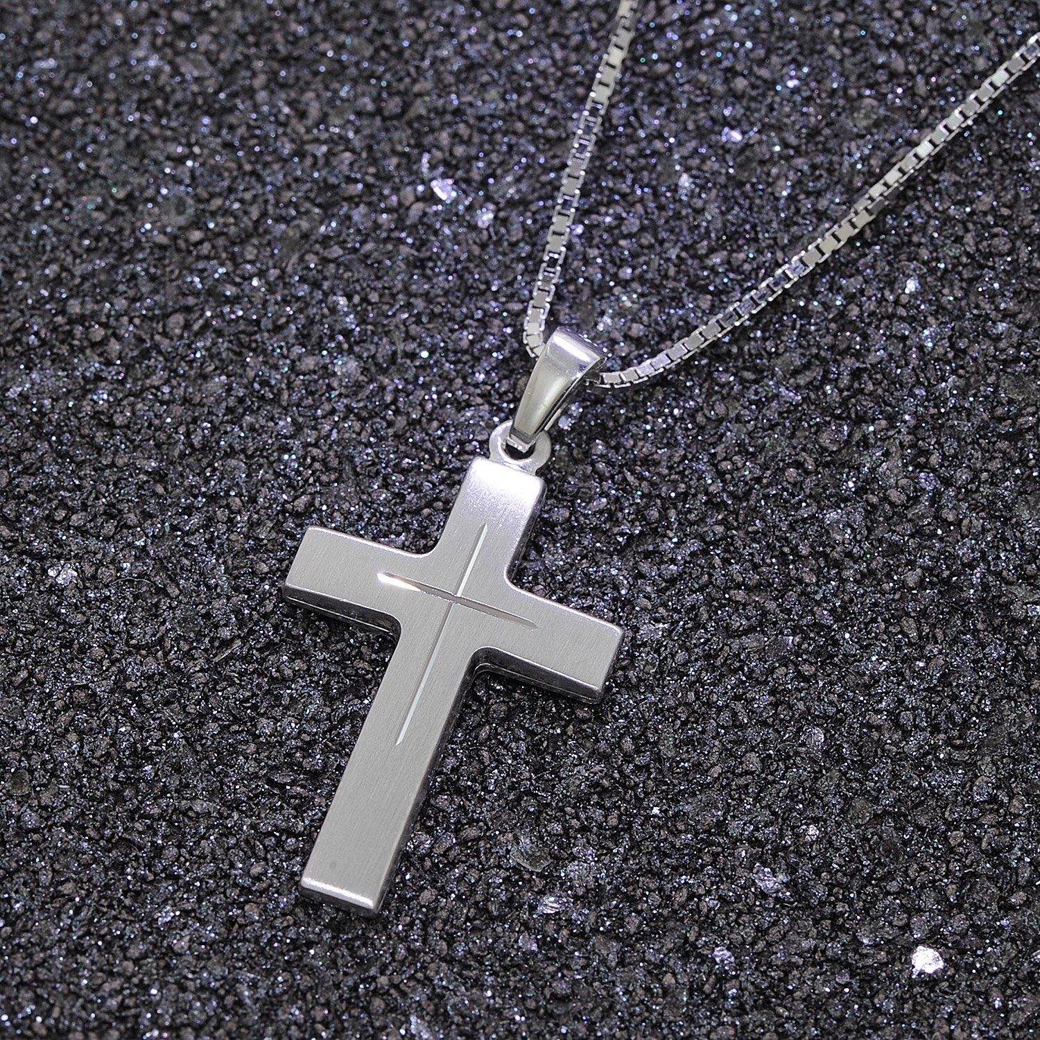 trendor Kette mit Anhänger Kreuz mit Kette 925 Sterlingsilber günstig online kaufen