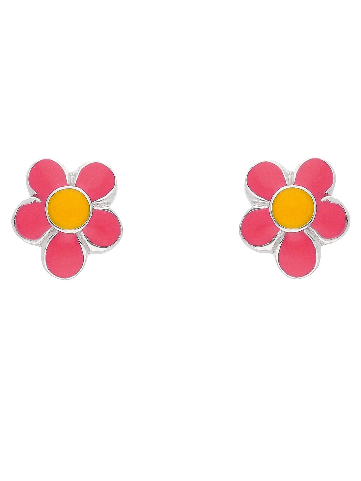 Blüte Ohrhänger Damen 925 Ohrstecker Adelia´s Silberschmuck Silber Ohrringe rosa, - Paar für