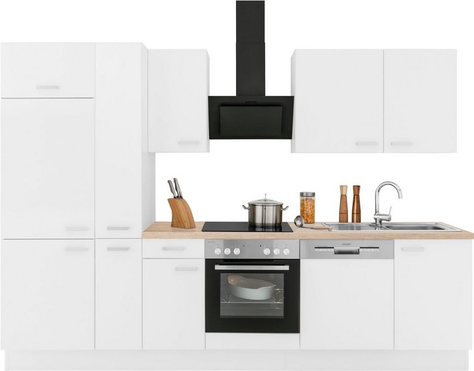 OPTIFIT Küchenzeile Parma, mit E-Geräten, Breite 300 cm, Mit 38 mm starker  Arbeitsplatte
