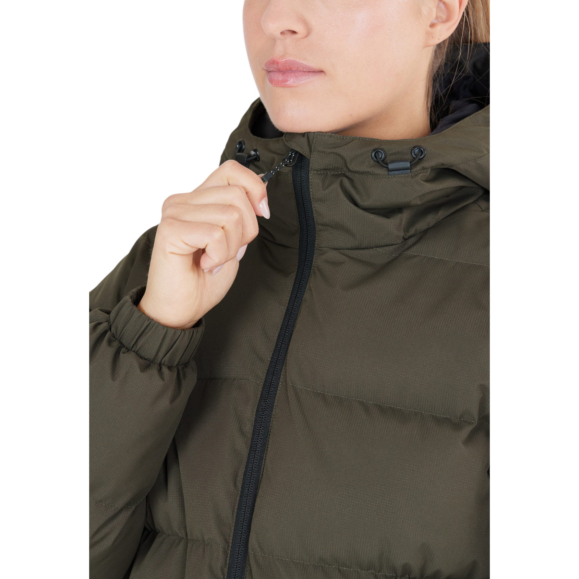 WHISTLER Steppmantel Abella Long Padded (Kapuze, warm, atmungsaktiv) olivegrün Damen – Bild 3 von 5