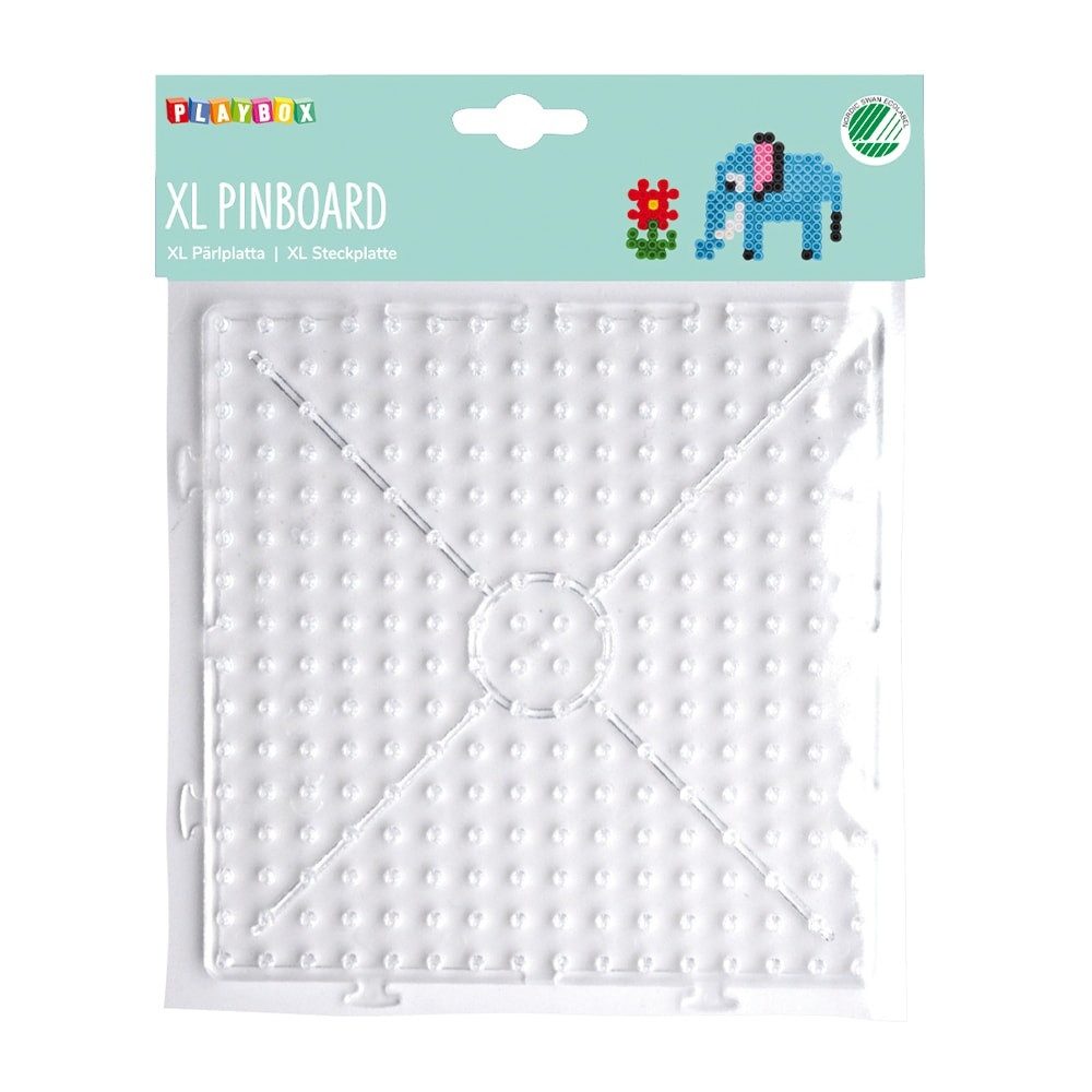 Playbox Bügelperlen Playbox Stiftplatte Quadrat transparent für XL-Bügelperlen