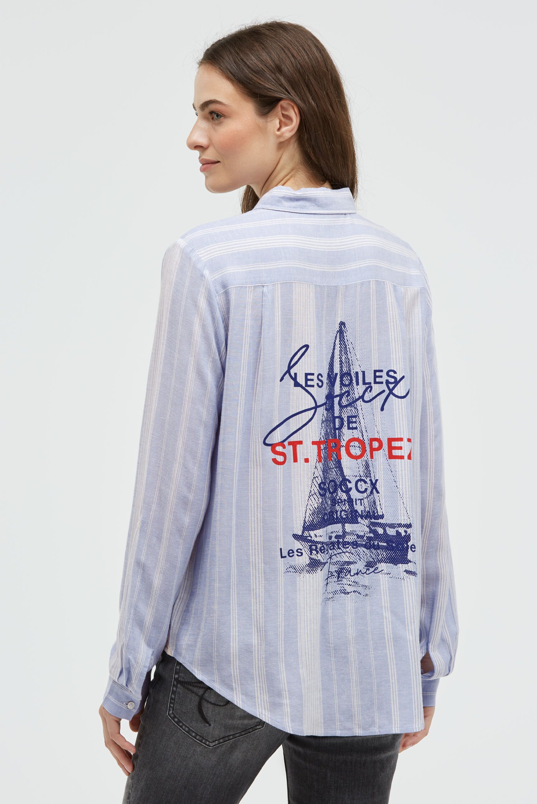 SOCCX Langarmbluse mit Umlegekragen