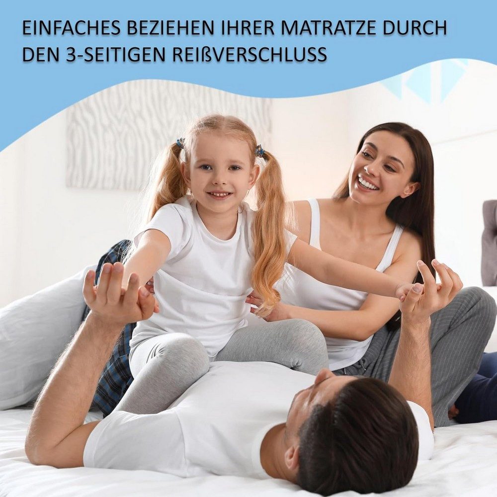 Matratzenersatzbezug Viscose mit Reißverschluss - Ersatz Bezug, TULENA, Größe 80x200, 26-28cm Hoch, Viskose Wollweiß, Öko-Tex zertifiziert – Bild 4 von 5