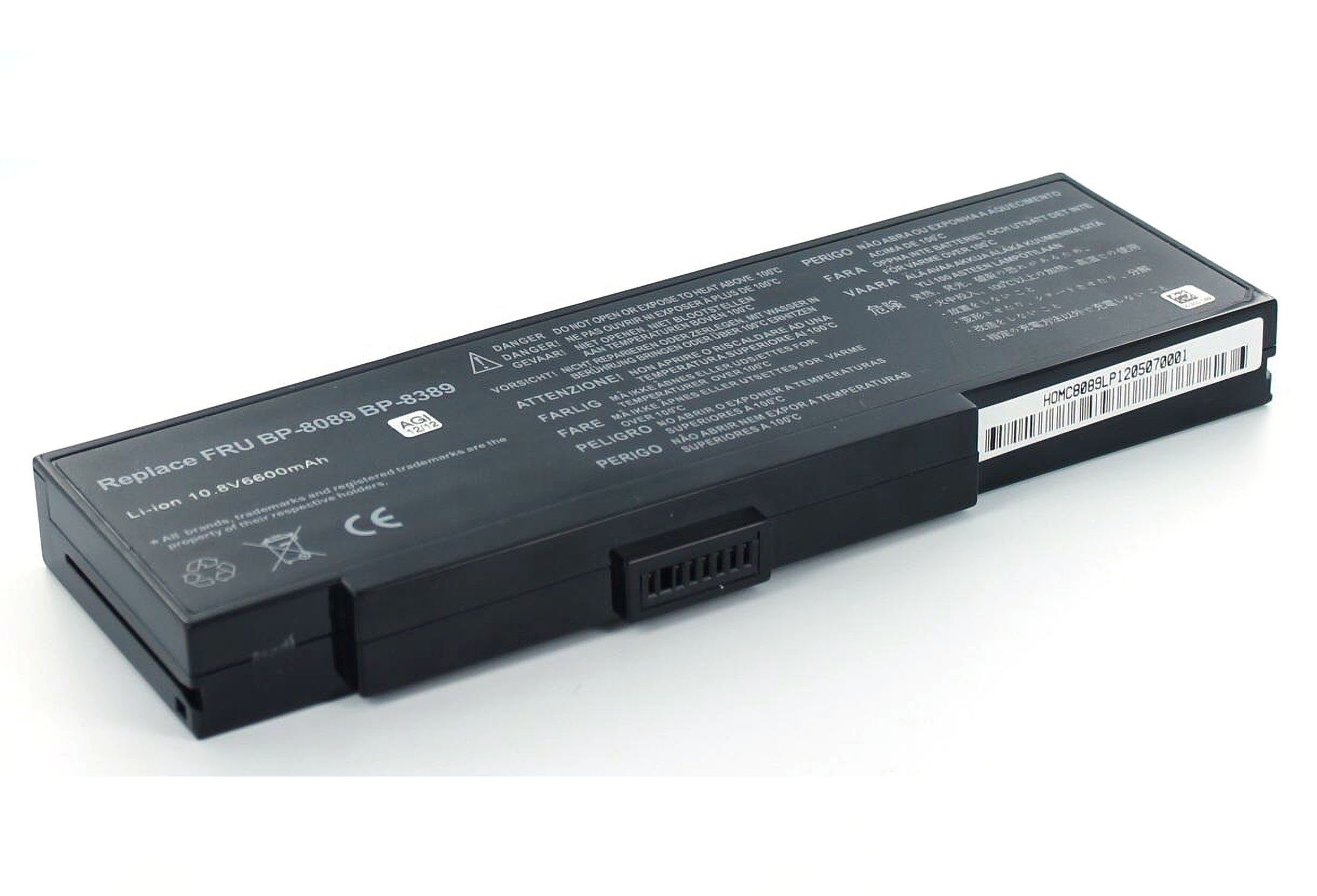 MobiloTec Akku kompatibel mit Gericom BP-8089X Akku Akku 6600 mAh (1 St)