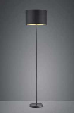lightling Stehlampe Benny, ohne Leuchtmittel, moderne Stehlampe mit Schirm aus Stoff und goldfarbener Innenseite