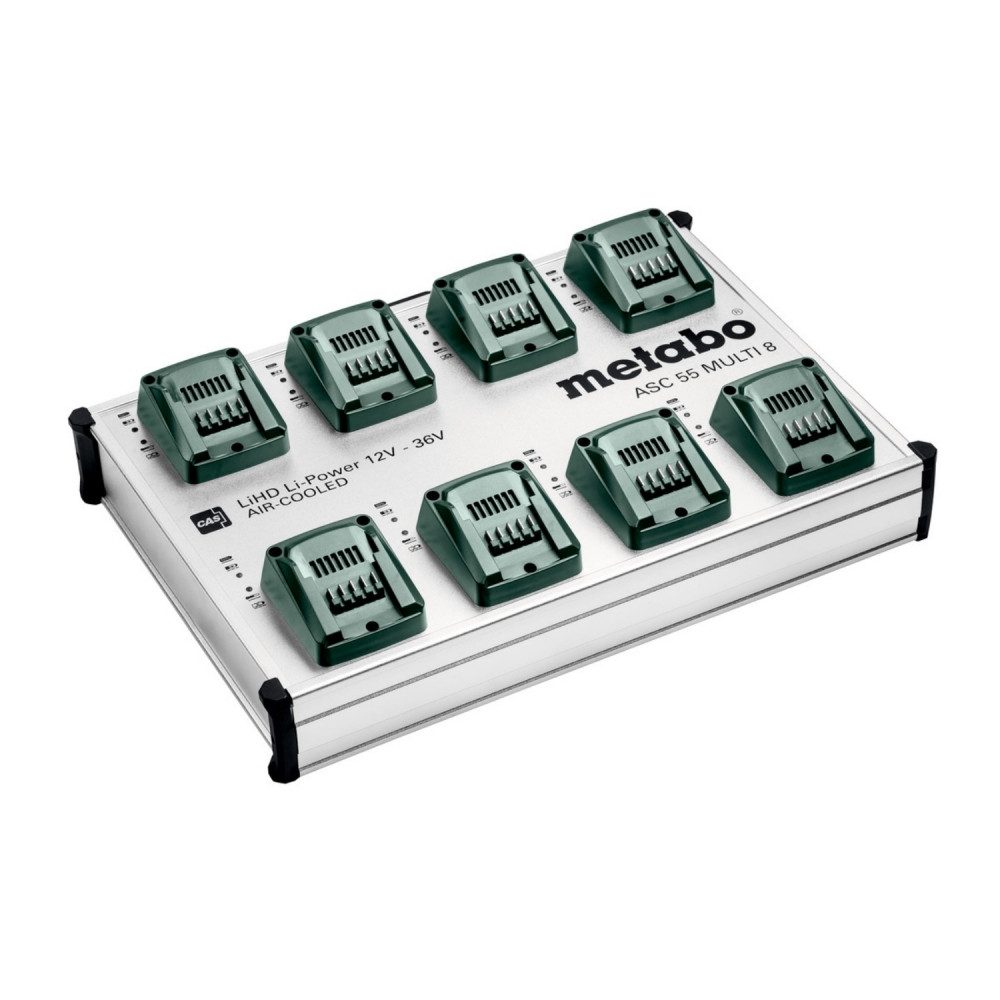 metabo Metabo ASC 55 Multi 8 Ladestation für Аккумуляторы. Smartphone-Ladegerät (Ladestation, 8 parallele Ladeplätze, 12-36 V Аккумуляторы geeignet, 8 parallele Ladeplätze)