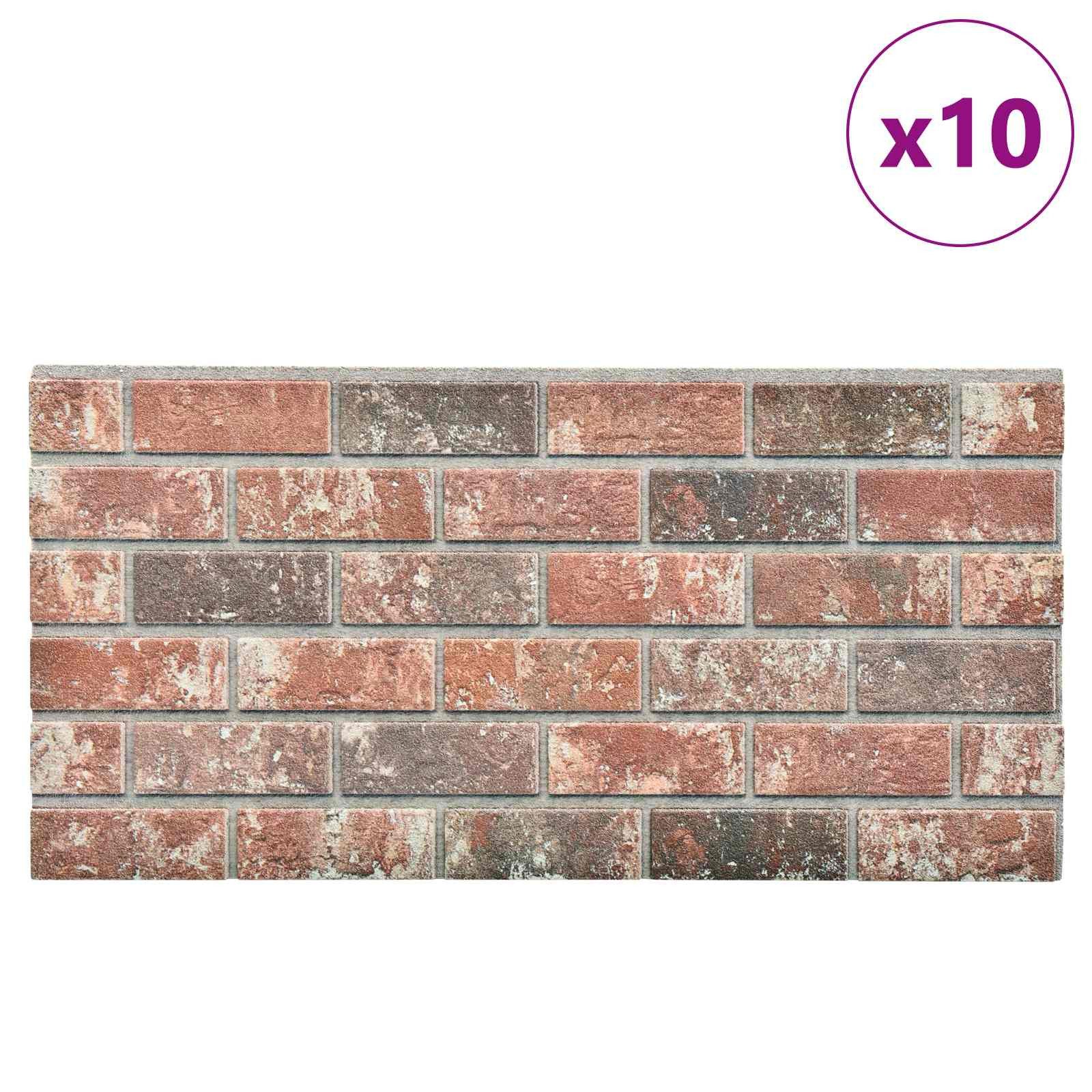 vidaXL Wandpaneel Wandpaneele 10 pcs Dunkelbraun und Grau 100 x 50 cm EPS-Schaum, (10-tlg)