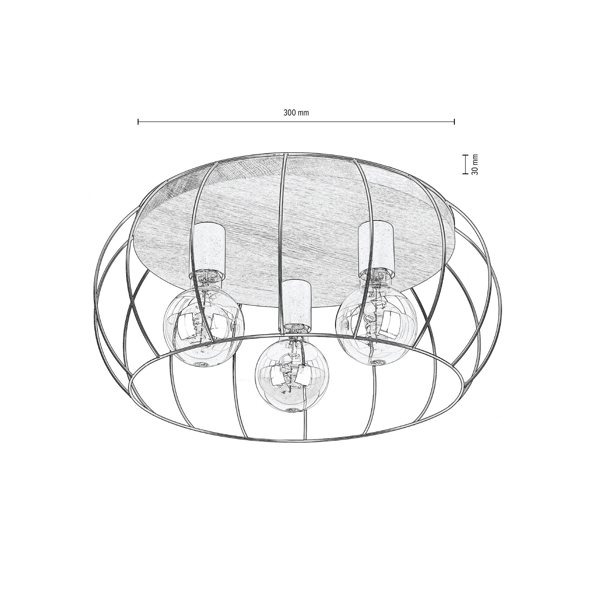 SPOT Light Deckenleuchte CHESTER, ohne Leuchtmittel, Modernes Design, aus  Eichenholz und Metall, Nachhaltig, Made in Europe