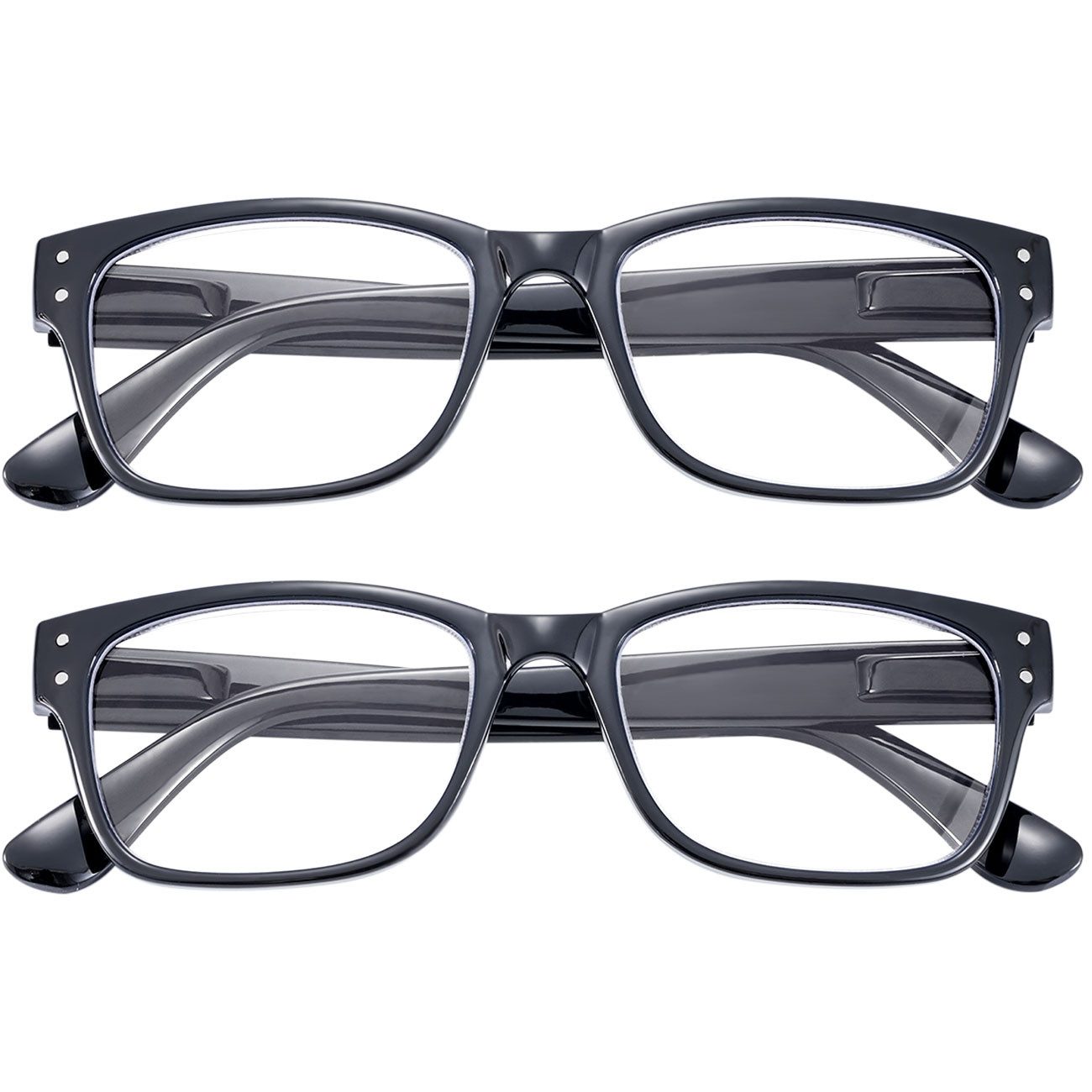 shop'n smile ideoon Brille Bildschirmbrille Blaulichtfilter 0 Dioptrien, PC-Brille mit UV400, mit flexiblen Bügeln & Etui, Schwarz
