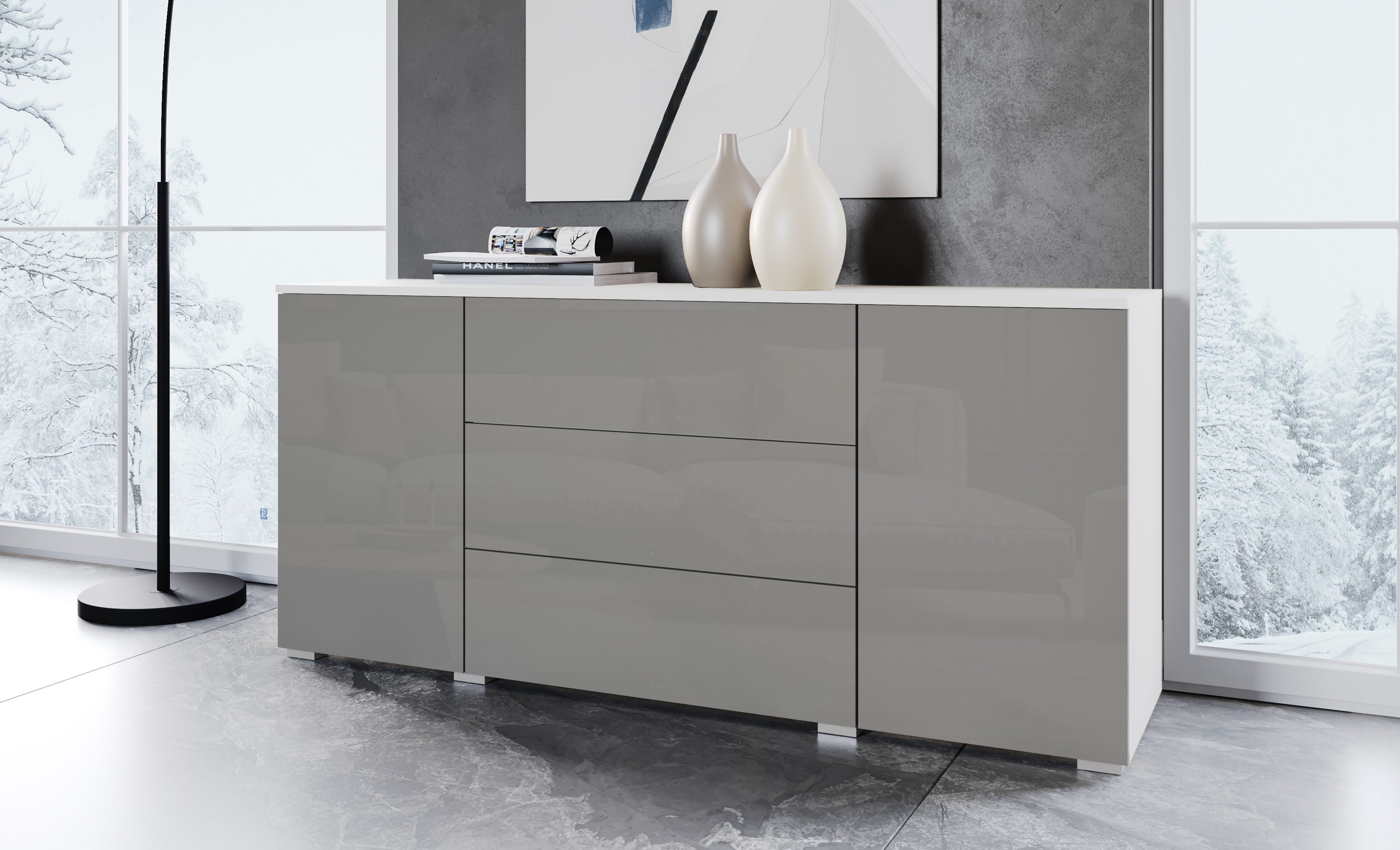 INOSIGN Sideboard PARIS (1 St), Moderne 150cm breite grifflose Kommode, vie günstig online kaufen