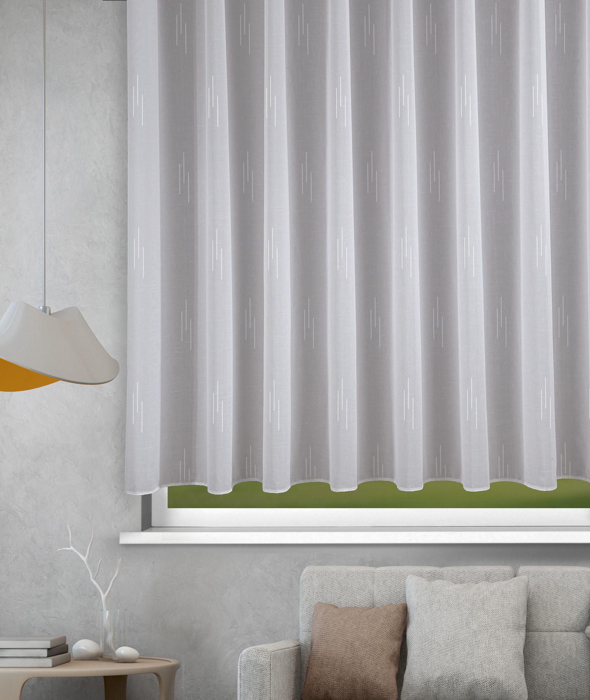 HOMING Gardine Emma (1 St), verdeckte Schlaufen, halbtransparent, Fertigschal