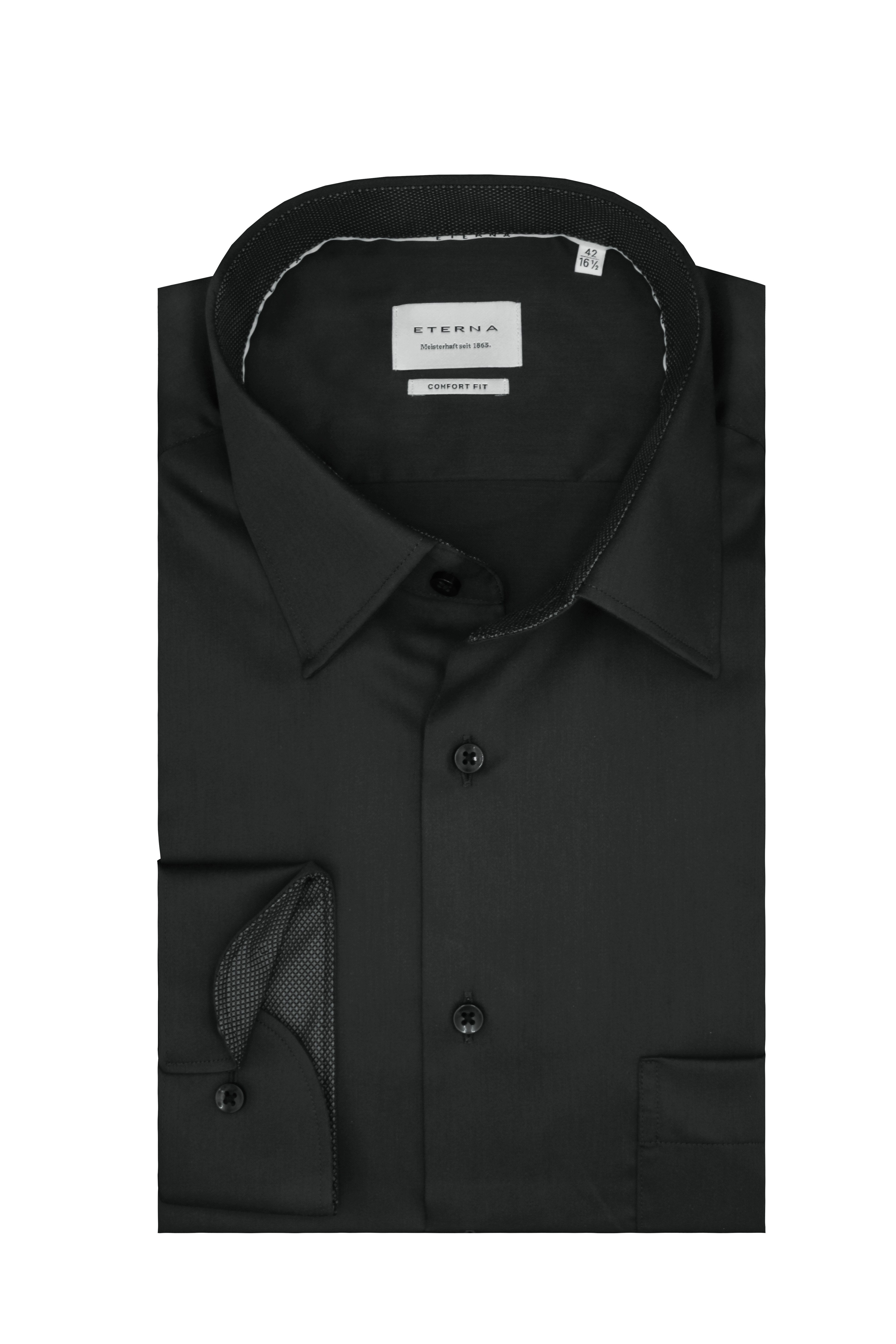 Eterna Langarmhemd Comfort Fit, Anthrazit, 100 günstig online kaufen