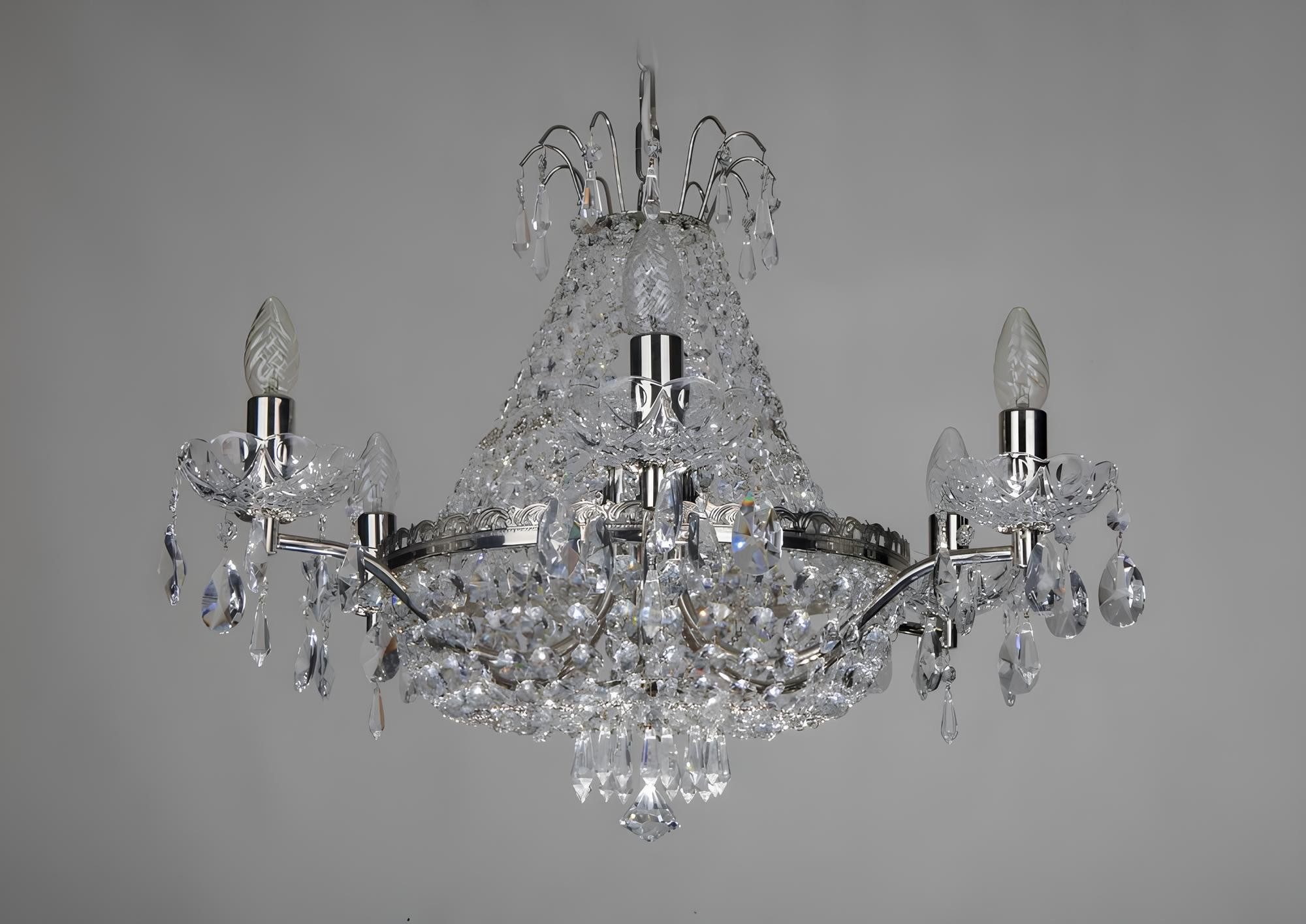 JVmoebel Kronleuchter Bohemia Deckenleuchte aus Glas in Warmweiß mit elegantem Design, Warmweiß, Made in Europa