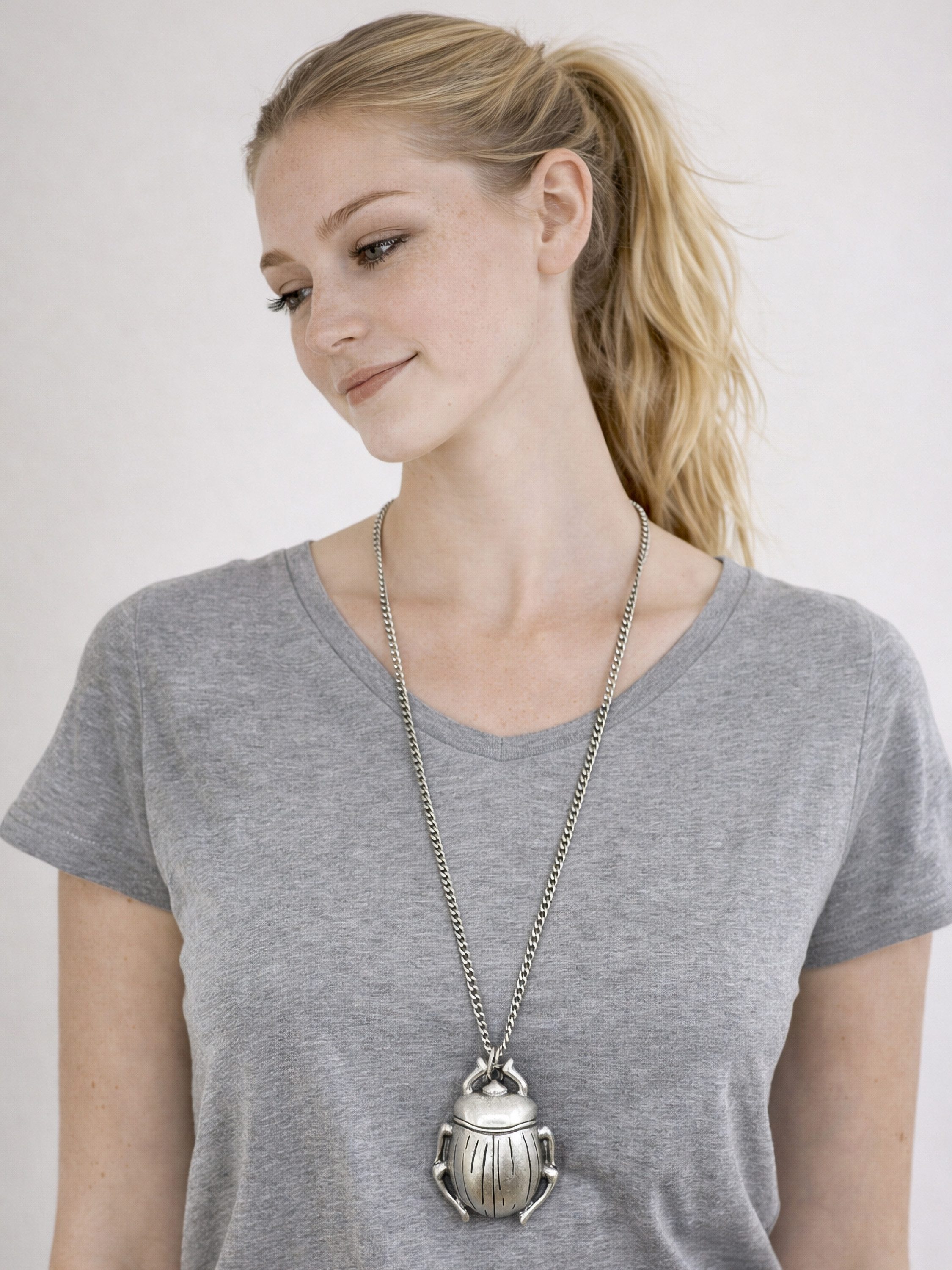 COLLEZIONE ALESSANDRO Lange Kette Ägypten, mit XL Skarabäus Anhänger – Bild 2 von 3