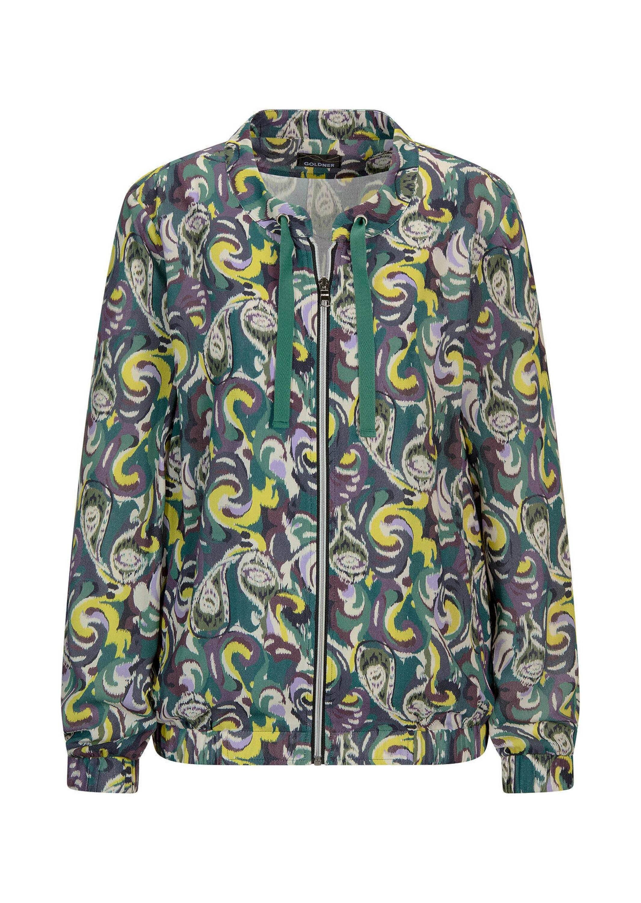 GOLDNER Allwetterjacke Sportliche Viskosejacke, Allover-Print Leichter Blouson mit elastischem Saum, Reißverschluss, Langarm – Bild 4 von 5