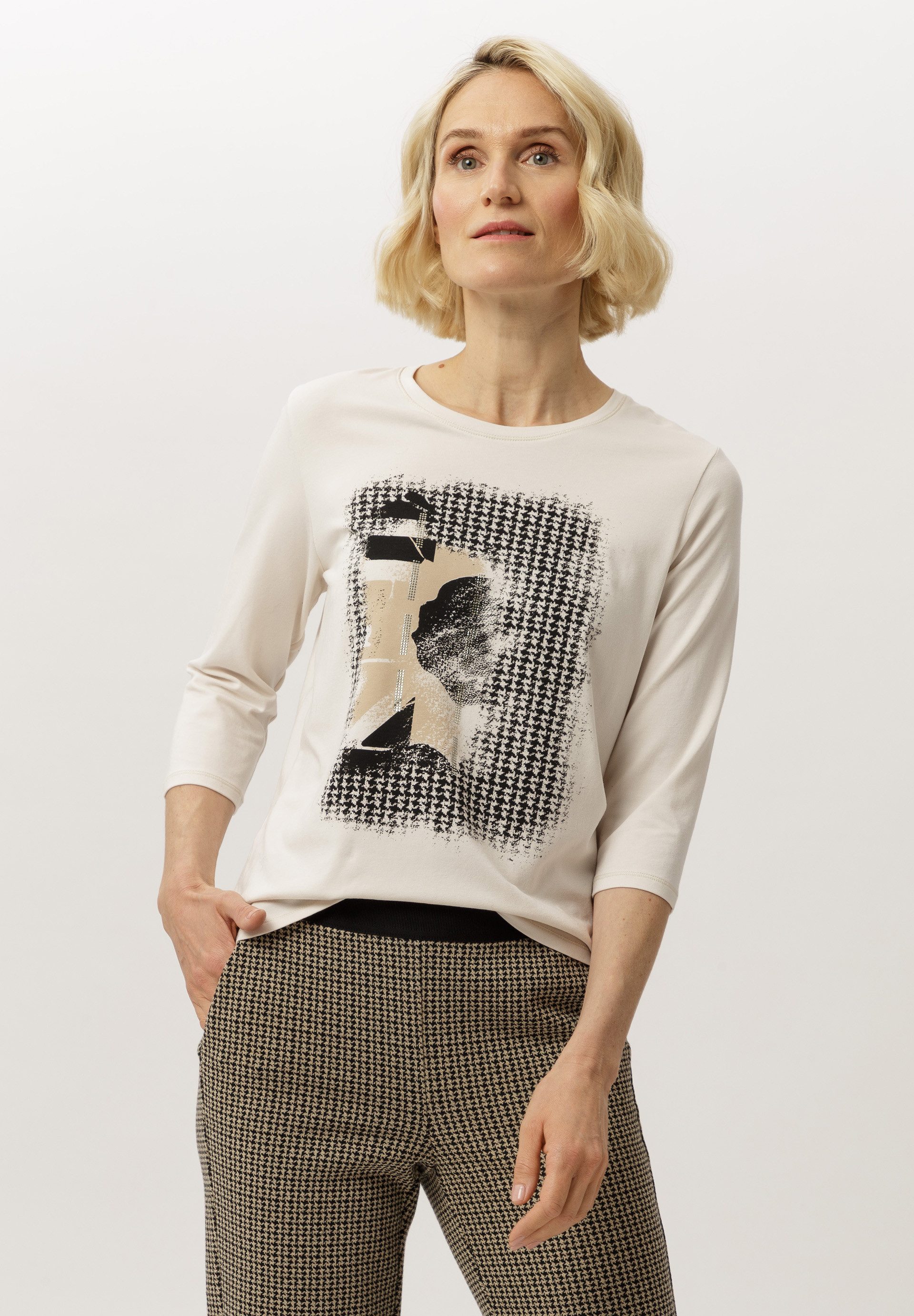 FRANK WALDER Blusenshirt mit Placement-Print günstig online kaufen