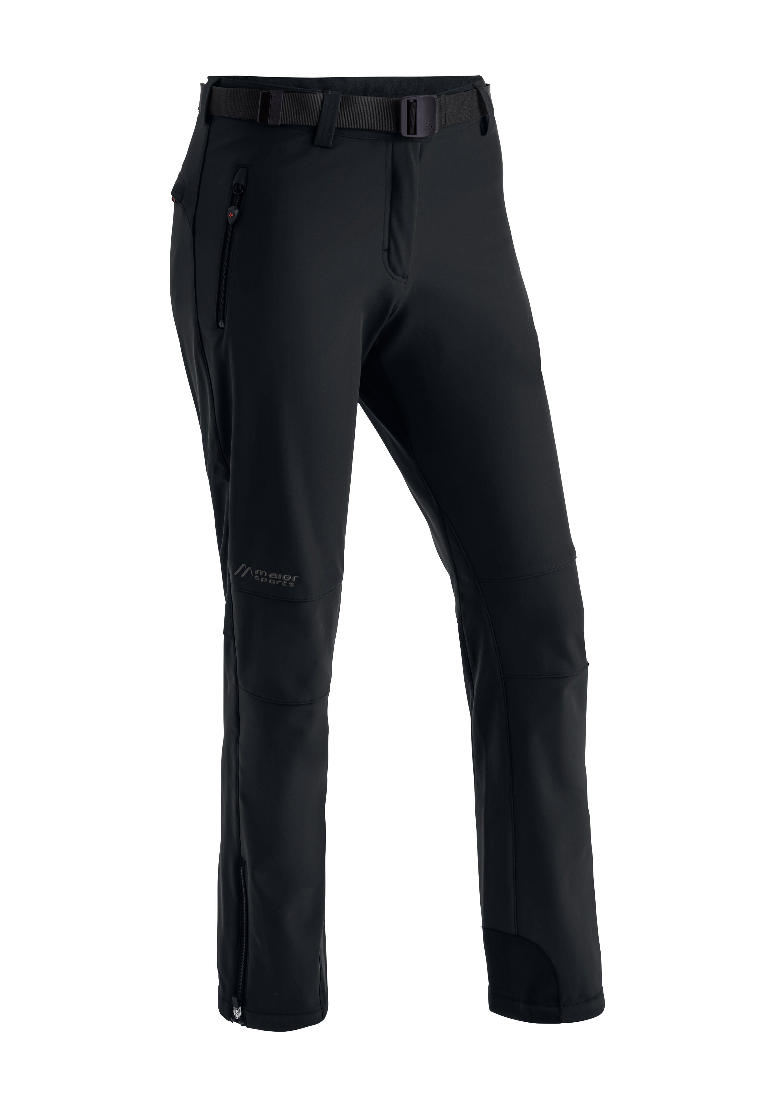 Maier Sports W Pants Softshellhose, schwarz Tech winddicht elastisch Funktionshose Warme und