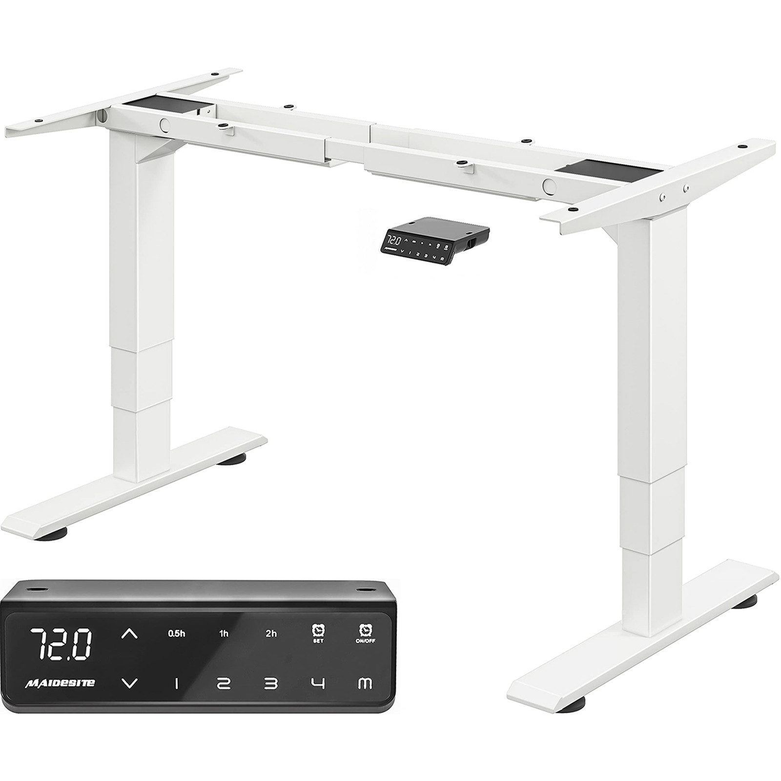 MAIDESITE Schreibtisch Elektrisch Höhenverstellbarer, Dualmotor-System, 62-125 cm (1-St), bis 160 kg, leise, ergonomisch mit Memory-Funktion & USB-Ladeanschluss