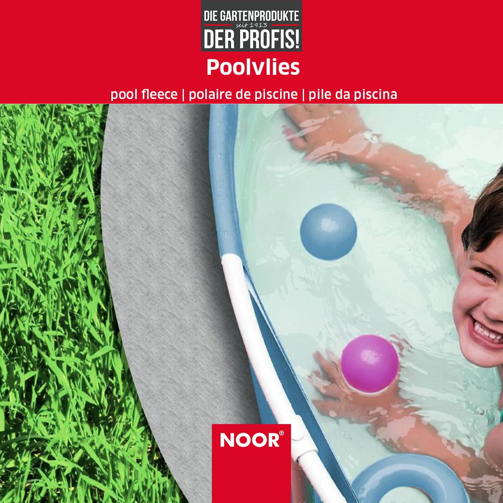 NOOR Pool-Bodenschutzfliese Poolvlies - Unterlage für rund Pools - Schutz vor Beschädigungen