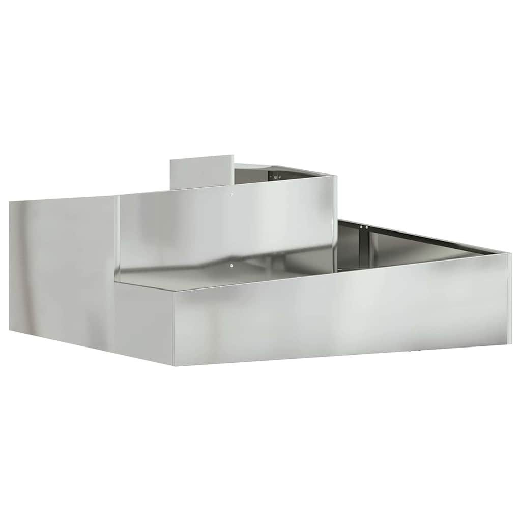 vidaXL Blumentopf Garten-Pflanzgefäß Silber 100 x 100 x 50 cm Verzinkter Stahl (1 St)