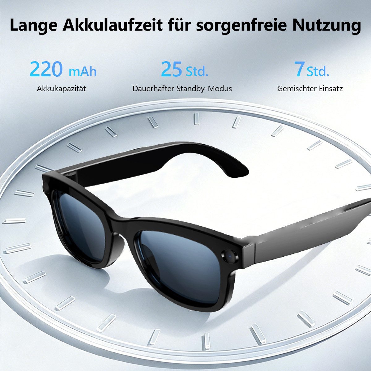 AeroAxis Videobrille AI Smart Glasses Sonnenbrille Video Brille mit HD 1080P Kamera, Bluetooth Übersetzungsbrille Brille,Touch-Steuerung, Sprachassistent – Bild 4 von 5