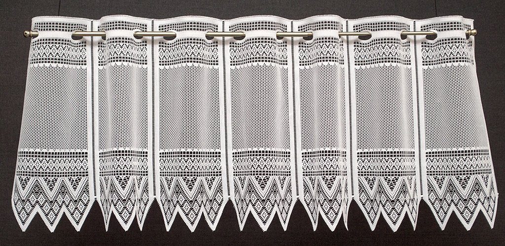 Gardinen Kranzusch Scheibengardine Jacquard grafisch (1 St), Stangendurchzu günstig online kaufen